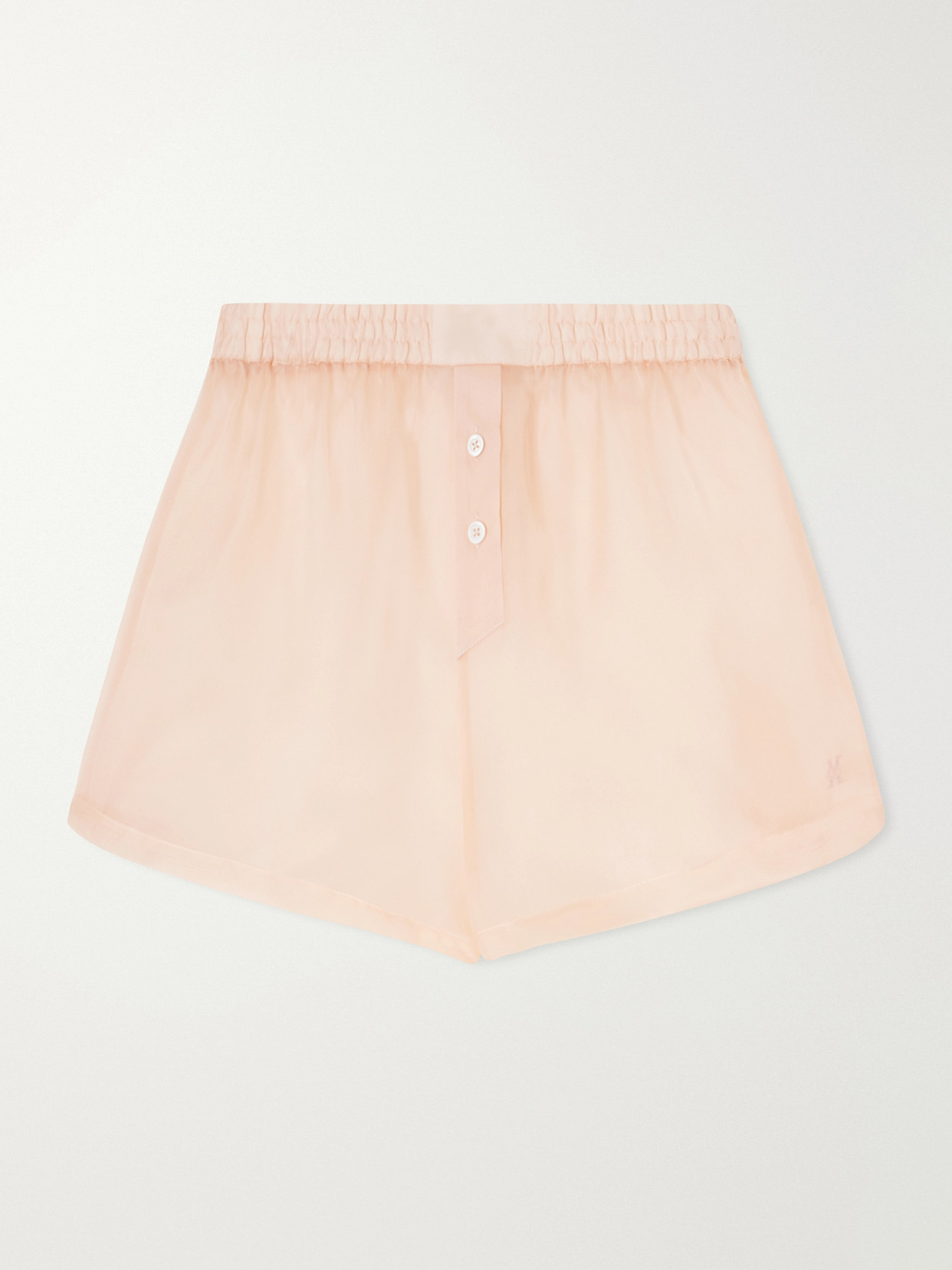 Kiki De Montparnasse Silk-organza Shorts In Brown