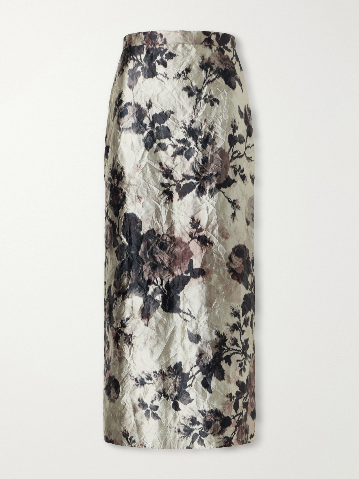 Floral-Print Crinkle Midi