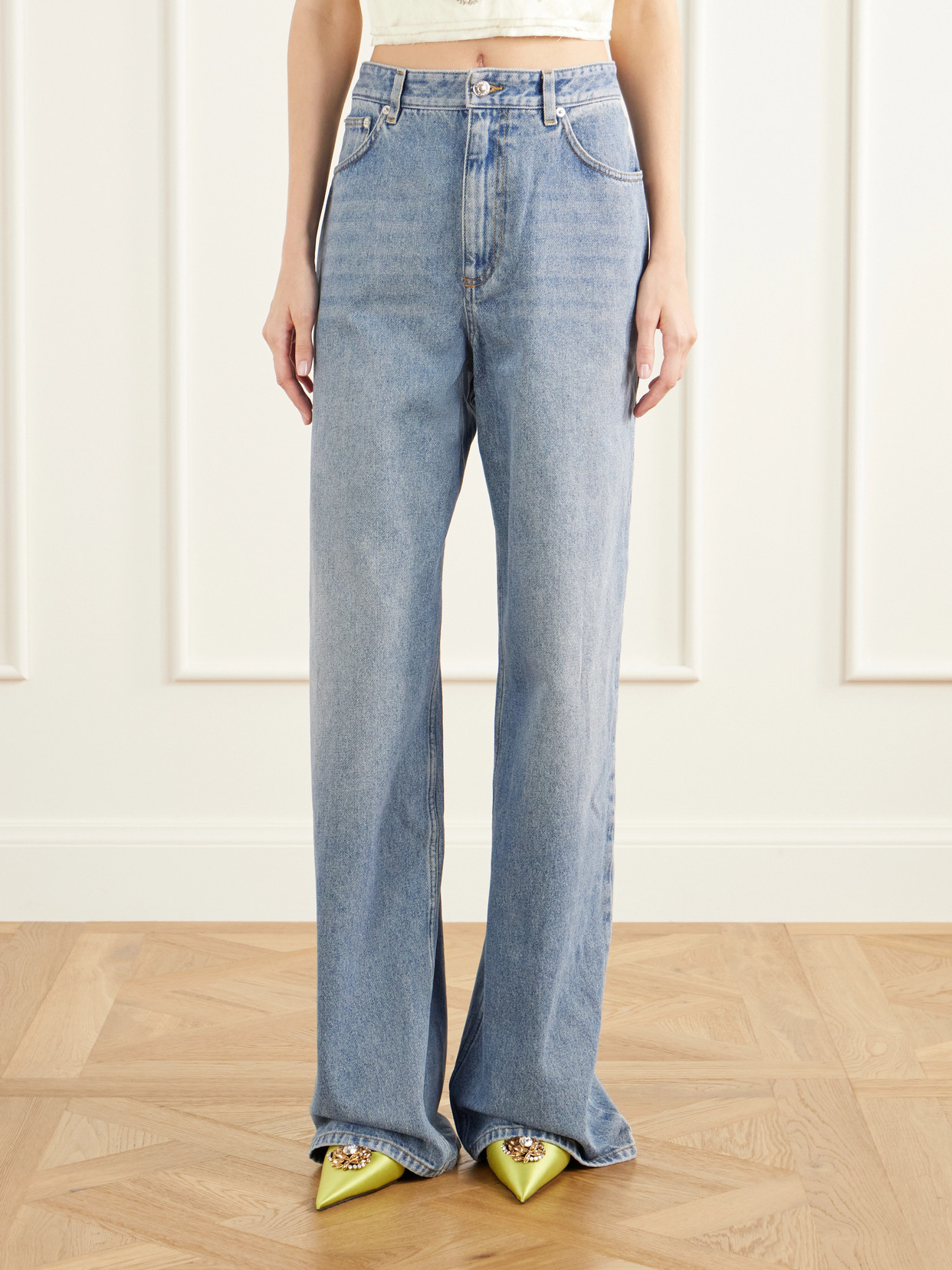 Mid-Rise Wide- Leg