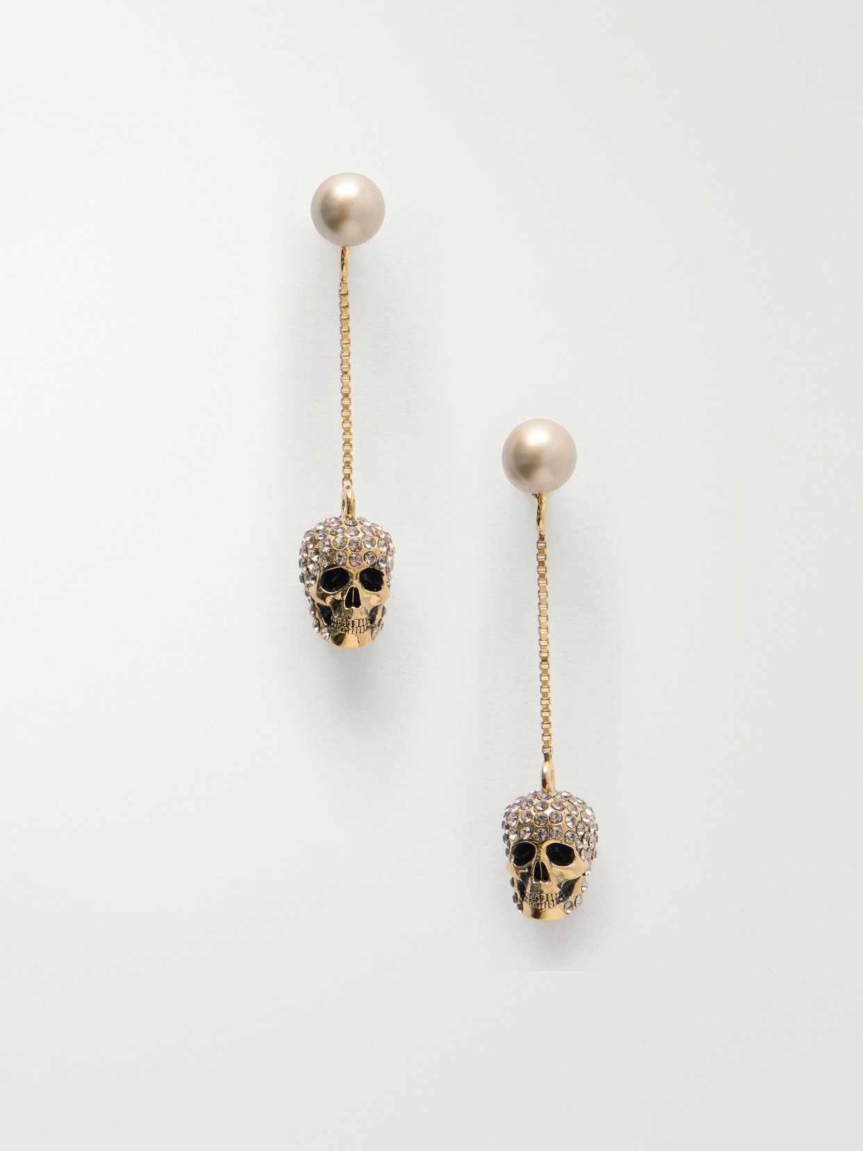 Alexander Mcqueen Gold-tone Crystal Earrings