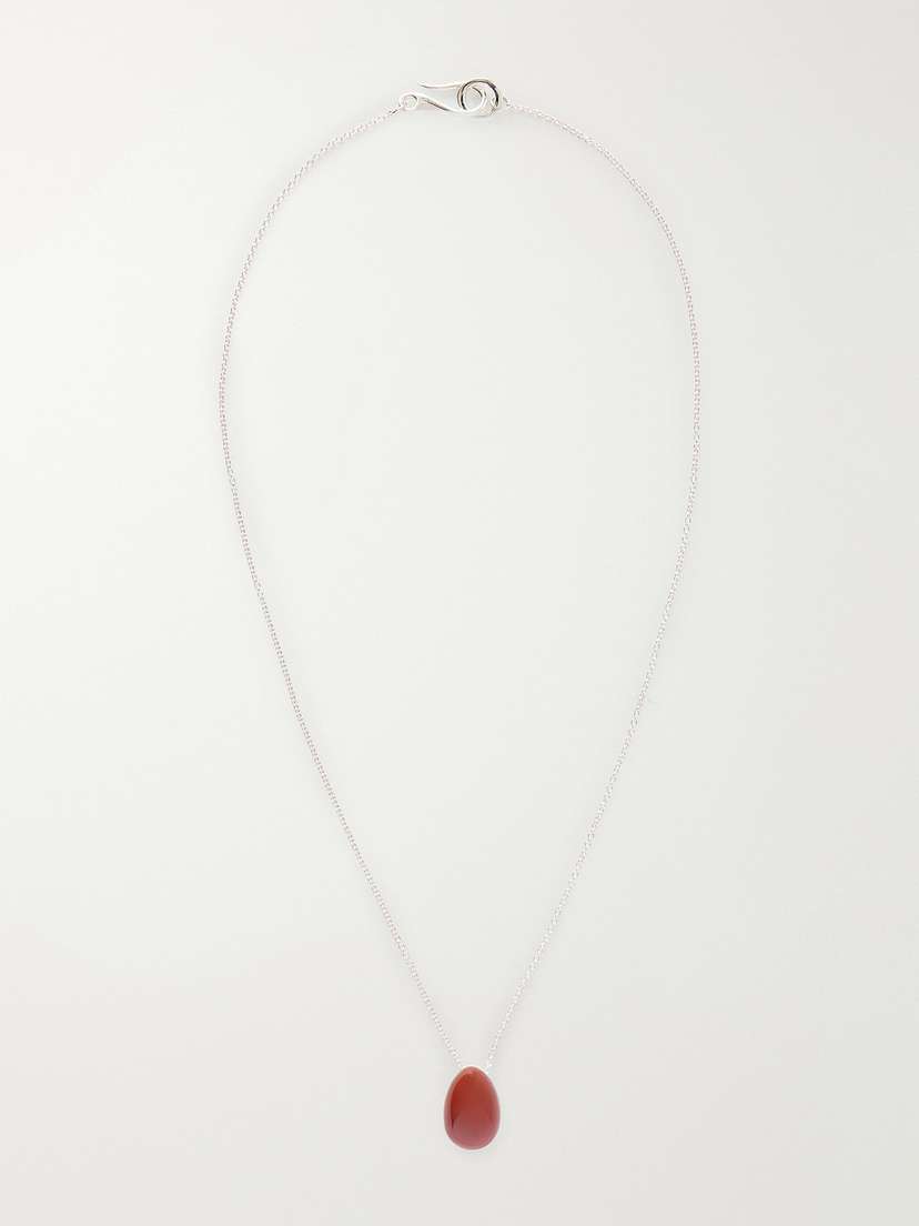 Sophie Buhai Tiny Egg Silver And Carnelian Pendant