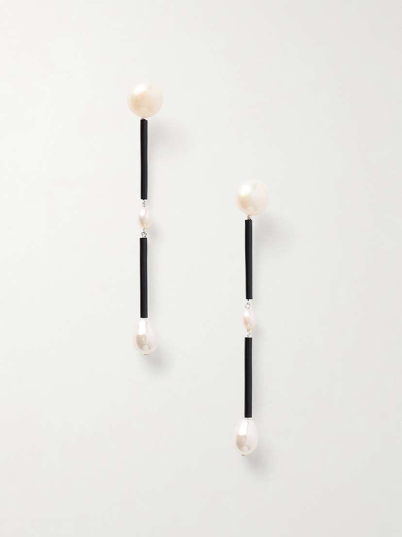 Sophie Buhai Medium Osiris Silver, Pearl And Glass Earrings