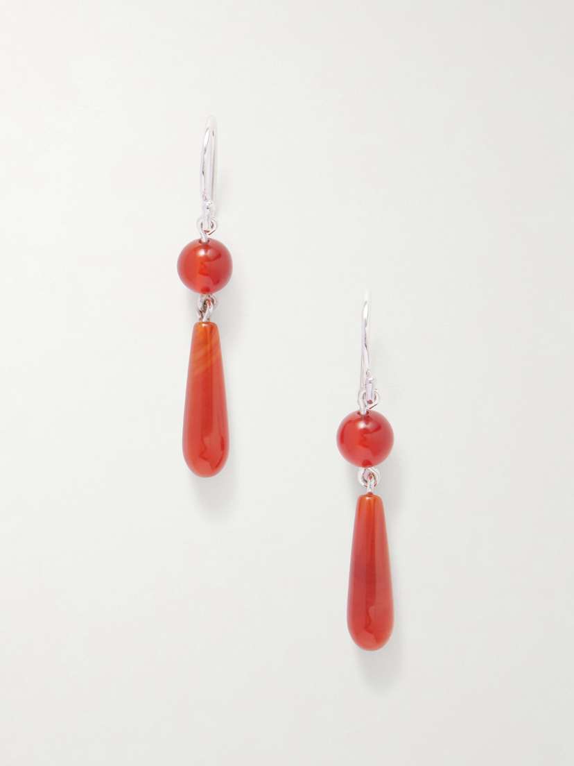 Sophie Buhai Tiny Isadore Silver And Carnelian Earrings