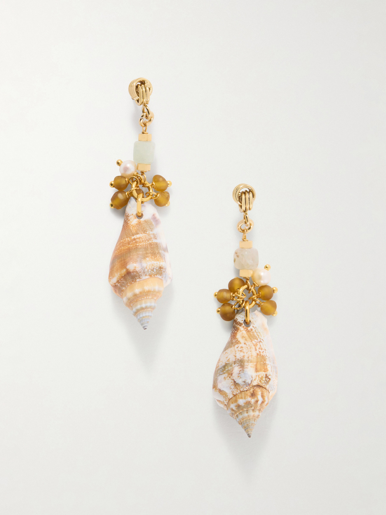 Tohum Samsara Gold-plated And Seashell Beaded Earrings