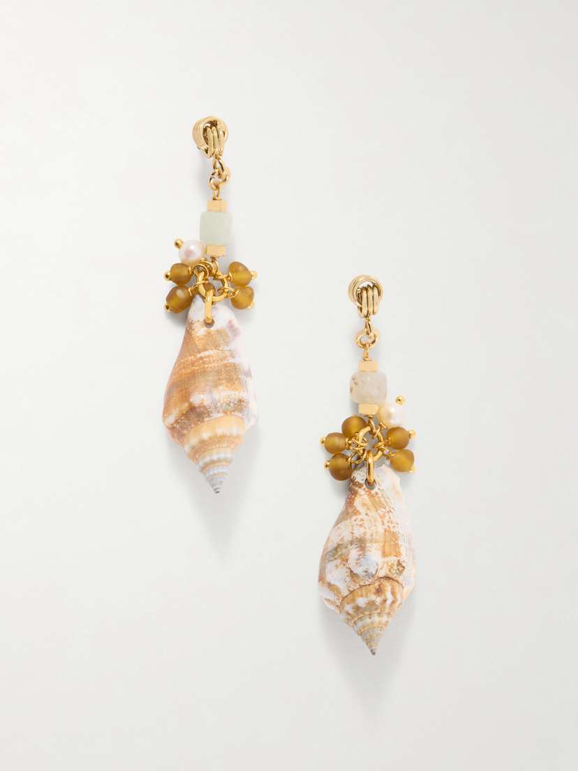 TOHUM Samsara Gold-plated And Seashell Beaded Earrings
