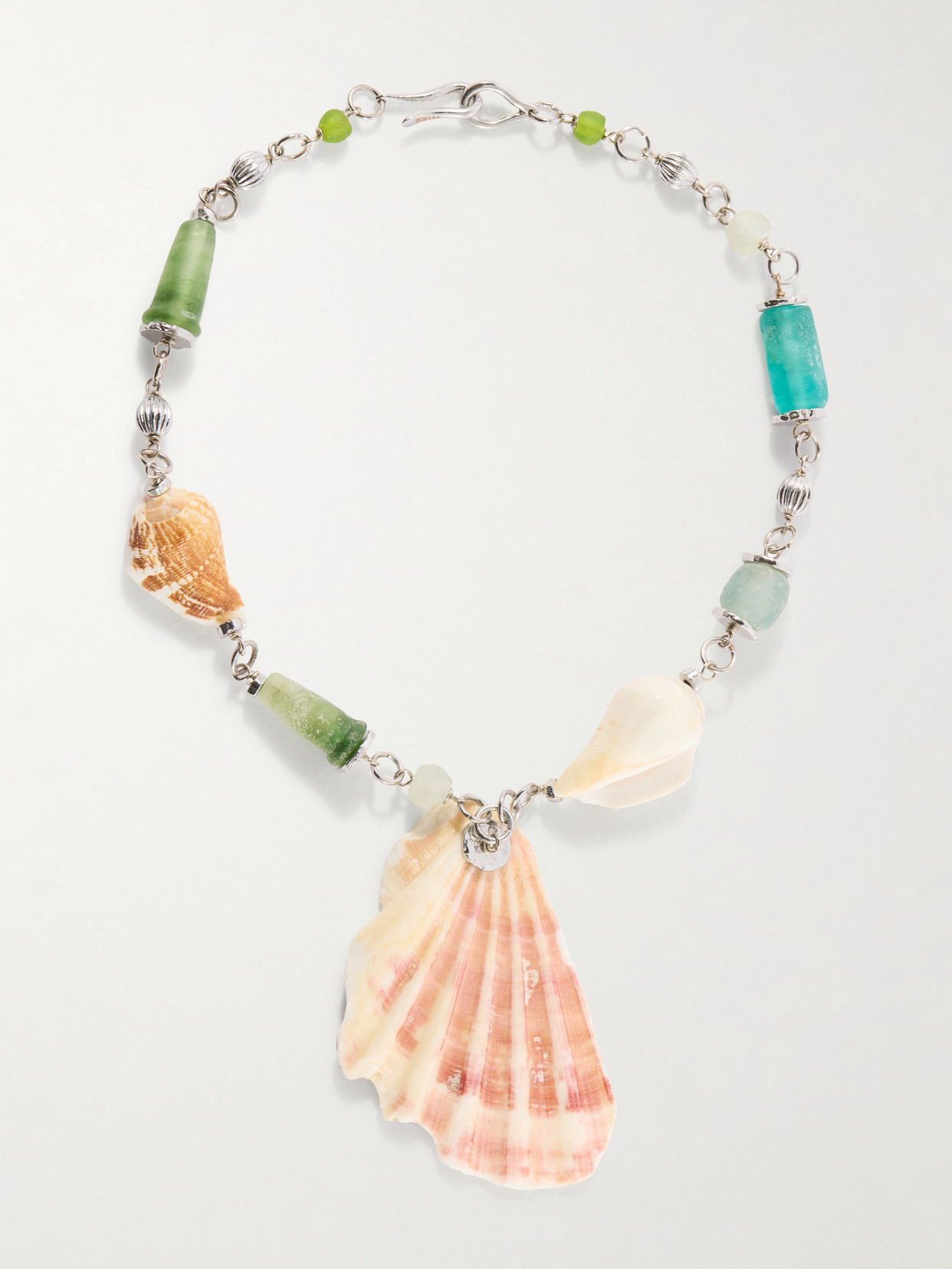 Tohum Samsara Sterling Silver And Seashell Beaded Necklace In Multi