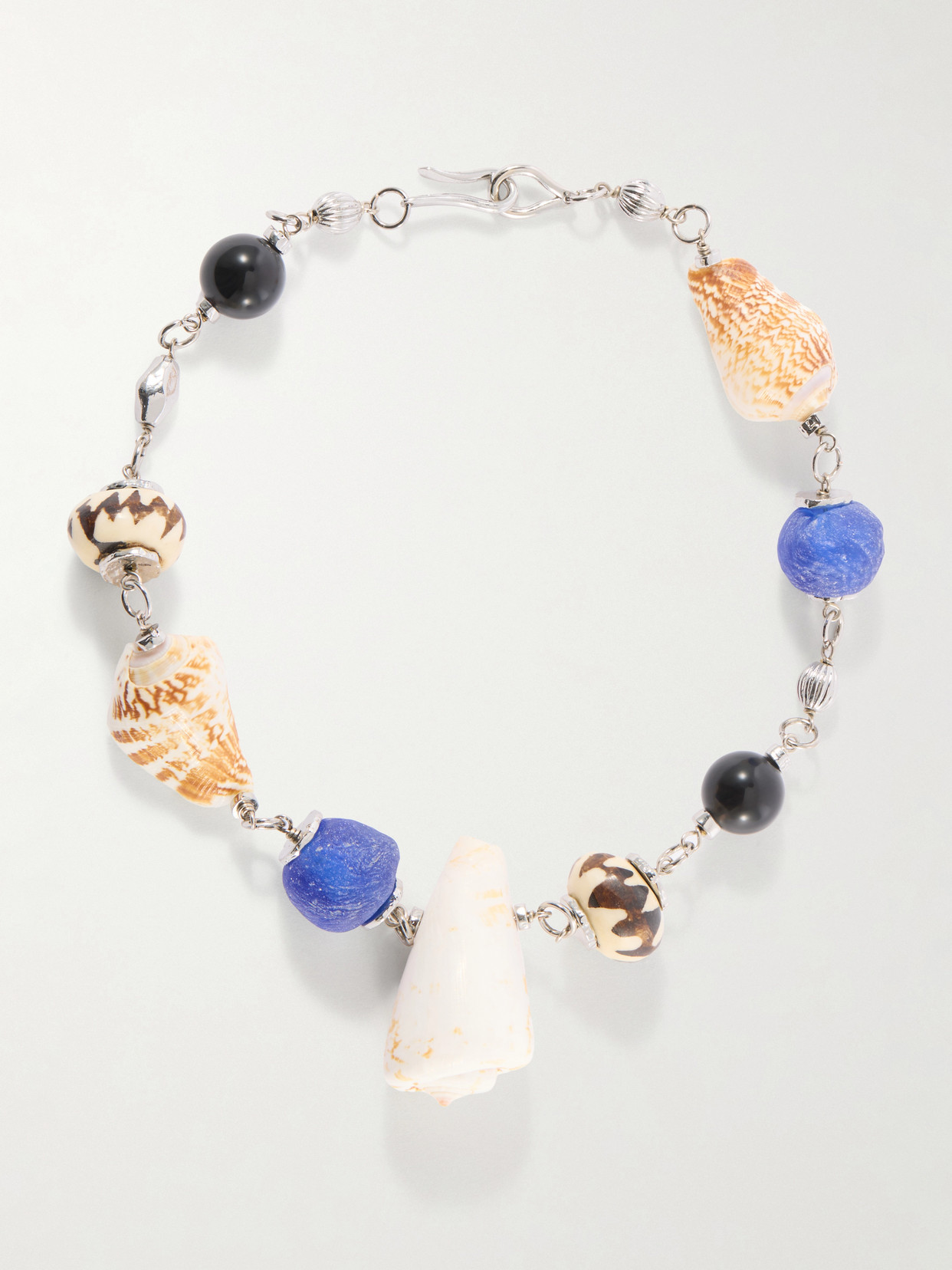 Tohum Samsara Sterling Silver And Seashell Beaded Necklace In Multi