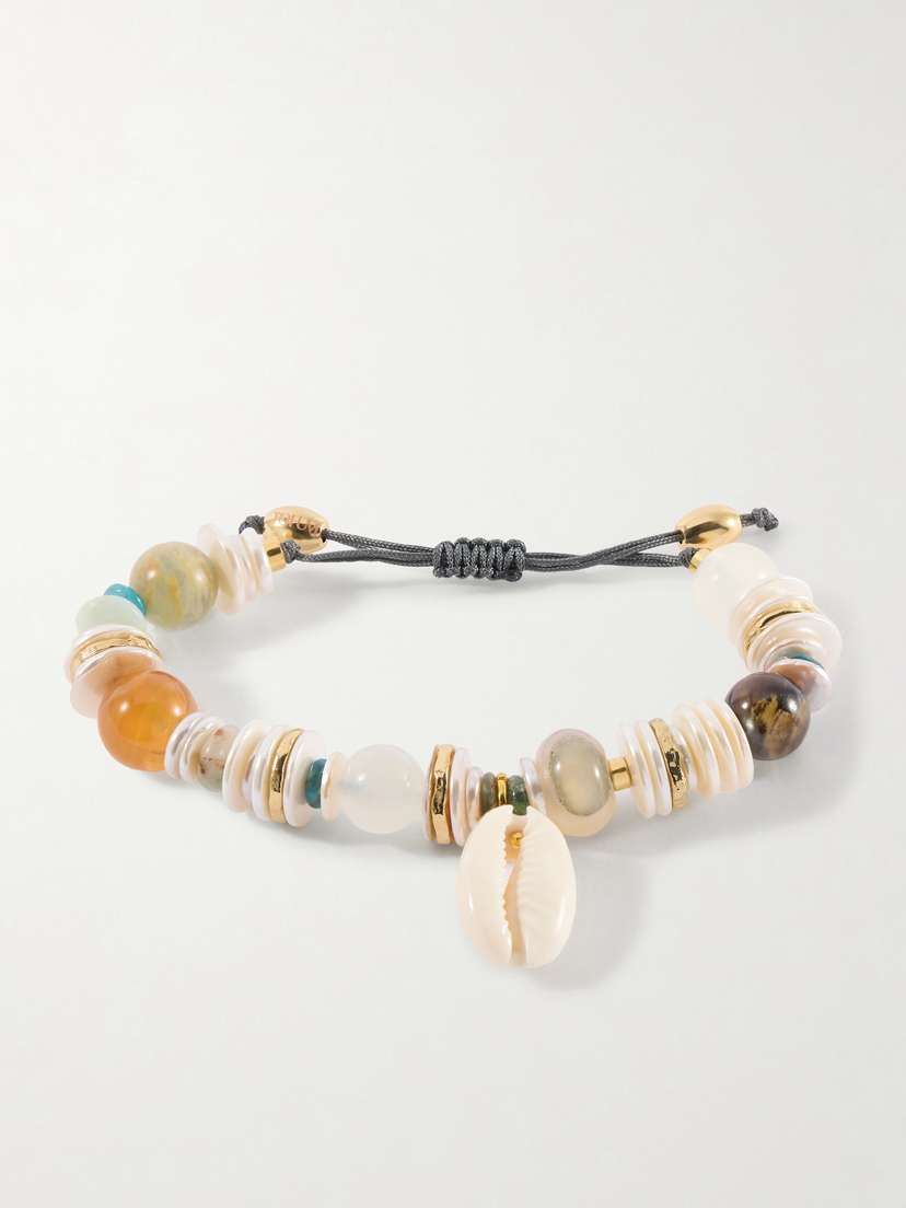 TOHUM Samsara Gold-plated, Leather And Seashell Beaded Bracelet - Women's Jewelry And Watches
