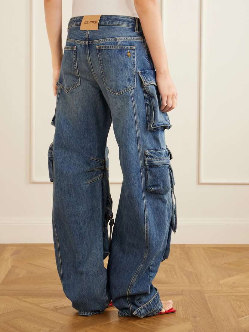 The Attico Tapered Mid-rise Wide-leg Cargo Jeans | Thumbnail 4 The Attico Tapered Mid-rise Wide-leg Cargo Jeans | Thumbnail 4