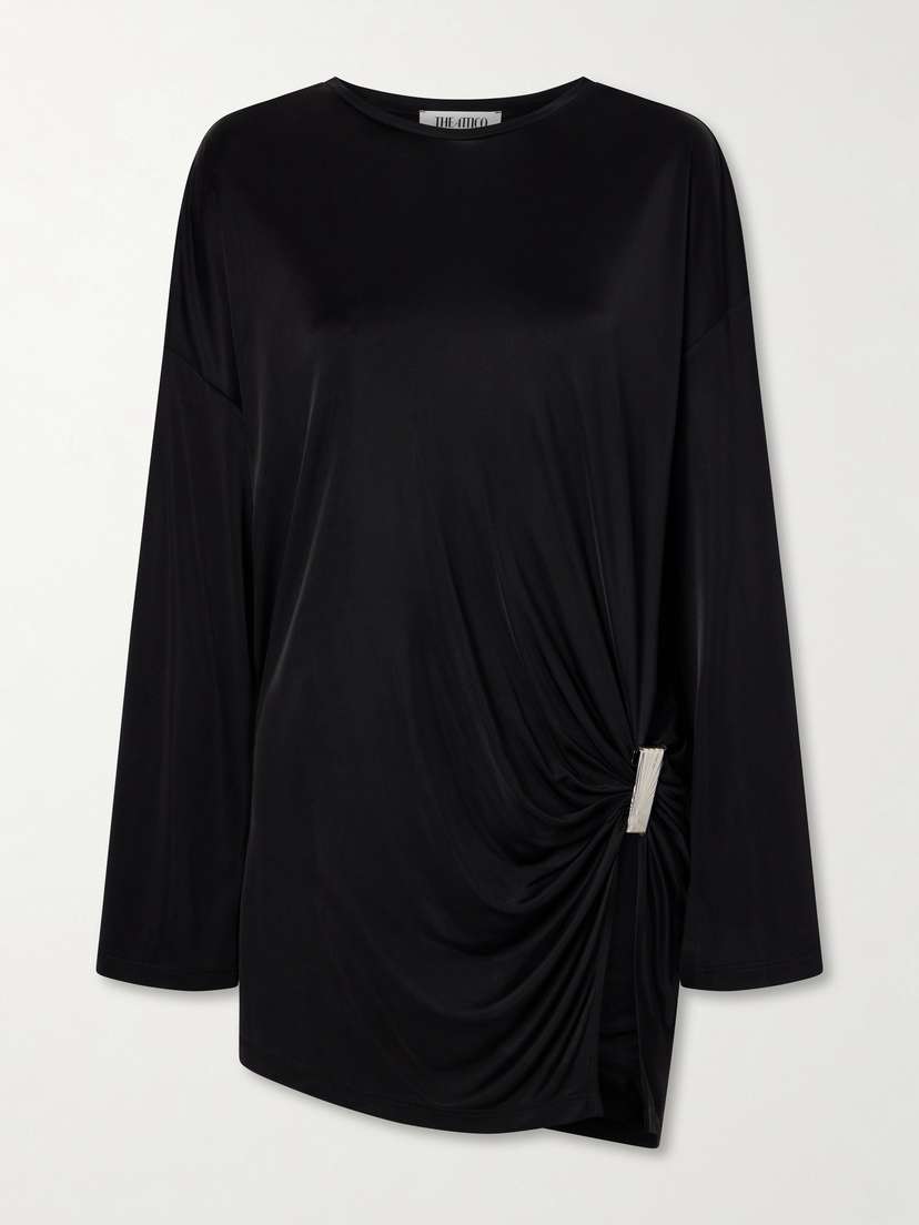The Attico Gathered Satin Mini Dress | Thumbnail 5 The Attico Gathered Satin Mini Dress | Thumbnail 5