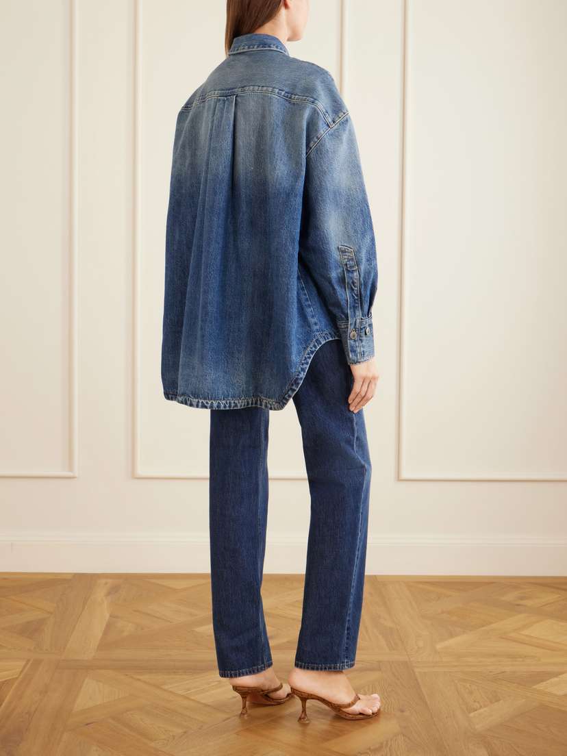 The Attico Logo-embroidered Washed Denim Jacket | Thumbnail 4 The Attico Logo-embroidered Washed Denim Jacket | Thumbnail 4