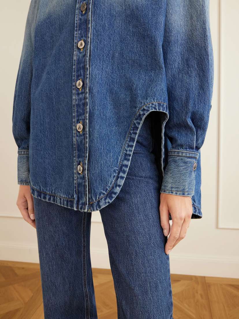 The Attico Logo-embroidered Washed Denim Jacket | Thumbnail 5 The Attico Logo-embroidered Washed Denim Jacket | Thumbnail 5