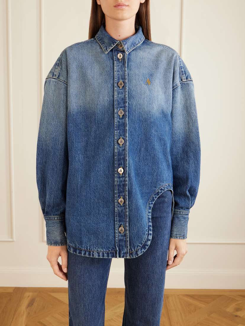 The Attico Logo-embroidered Washed Denim Jacket | Thumbnail 3 The Attico Logo-embroidered Washed Denim Jacket | Thumbnail 3