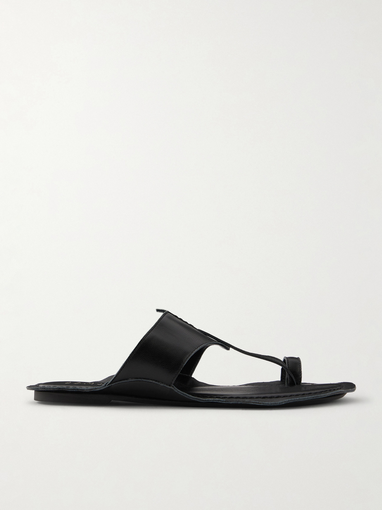 Jamie Haller The Toe Thong Leather Sandals In Black