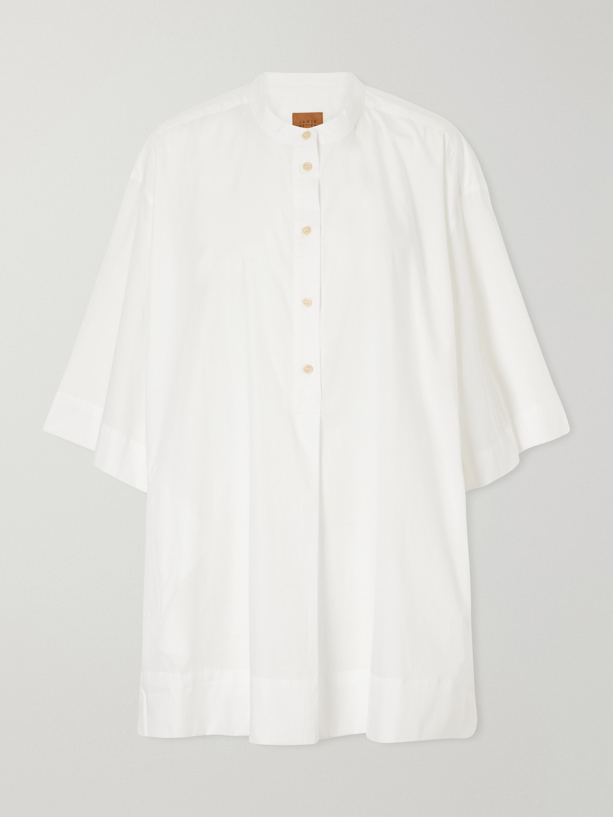 Jamie Haller Caftan Cotton Mini Dress In White