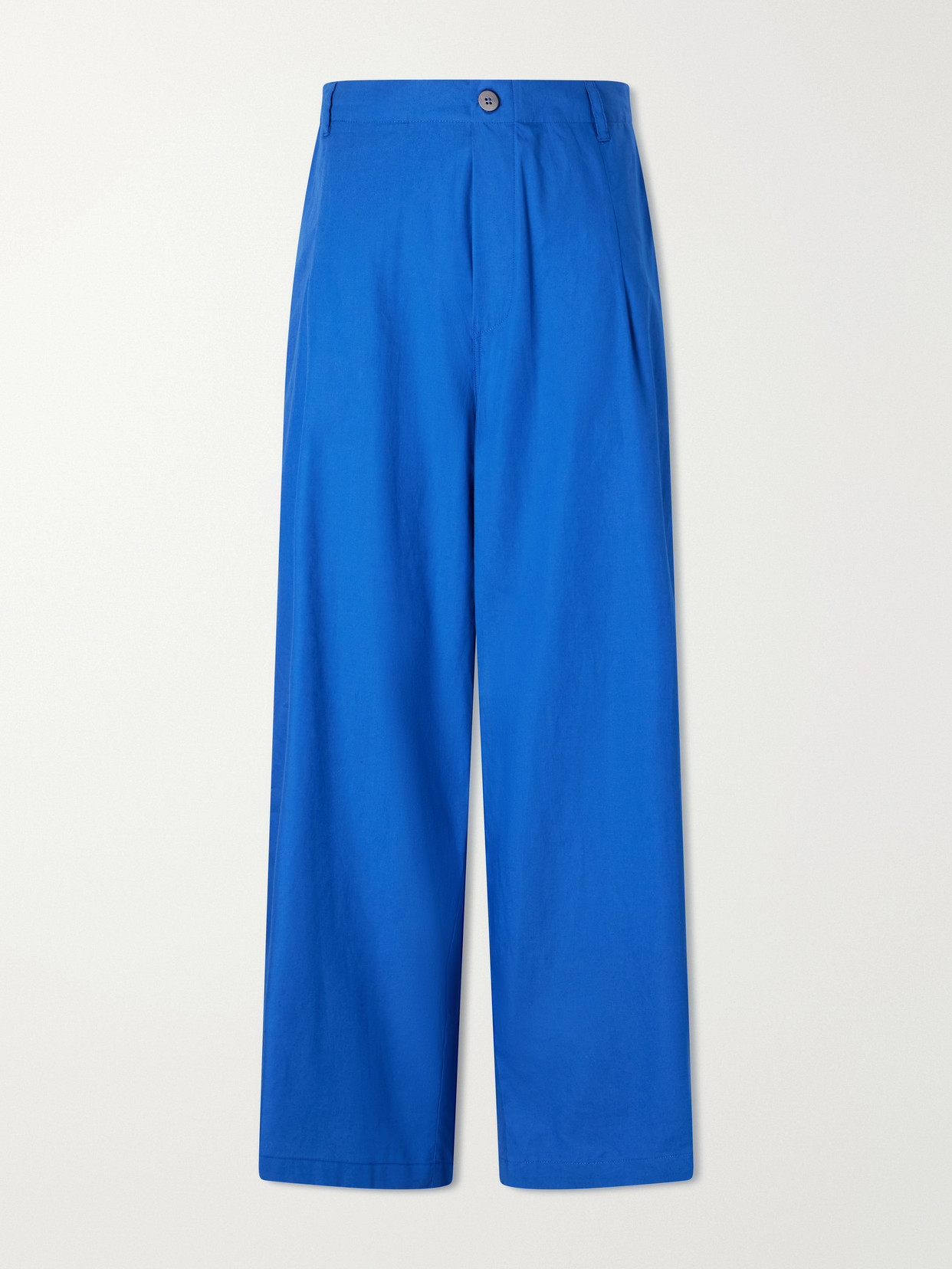 Jamie Haller Lotus Cotton-poplin Wide-leg Pants In Blue