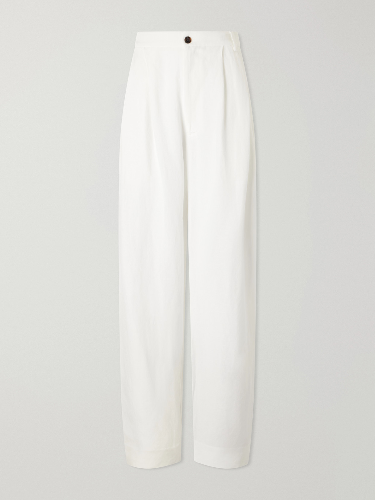 Jamie Haller Tapered Linen-blend Pants In White