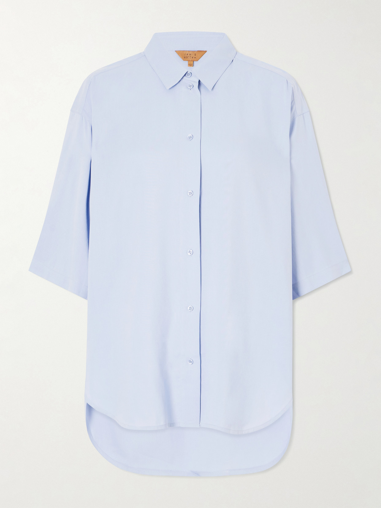 Jamie Haller Elbow Silk Shirt In Blue