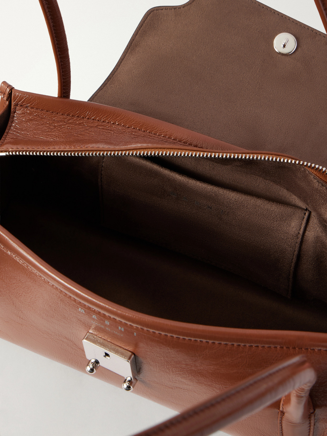 Trunkette Two-Tone Crinkled Shoulder Bag