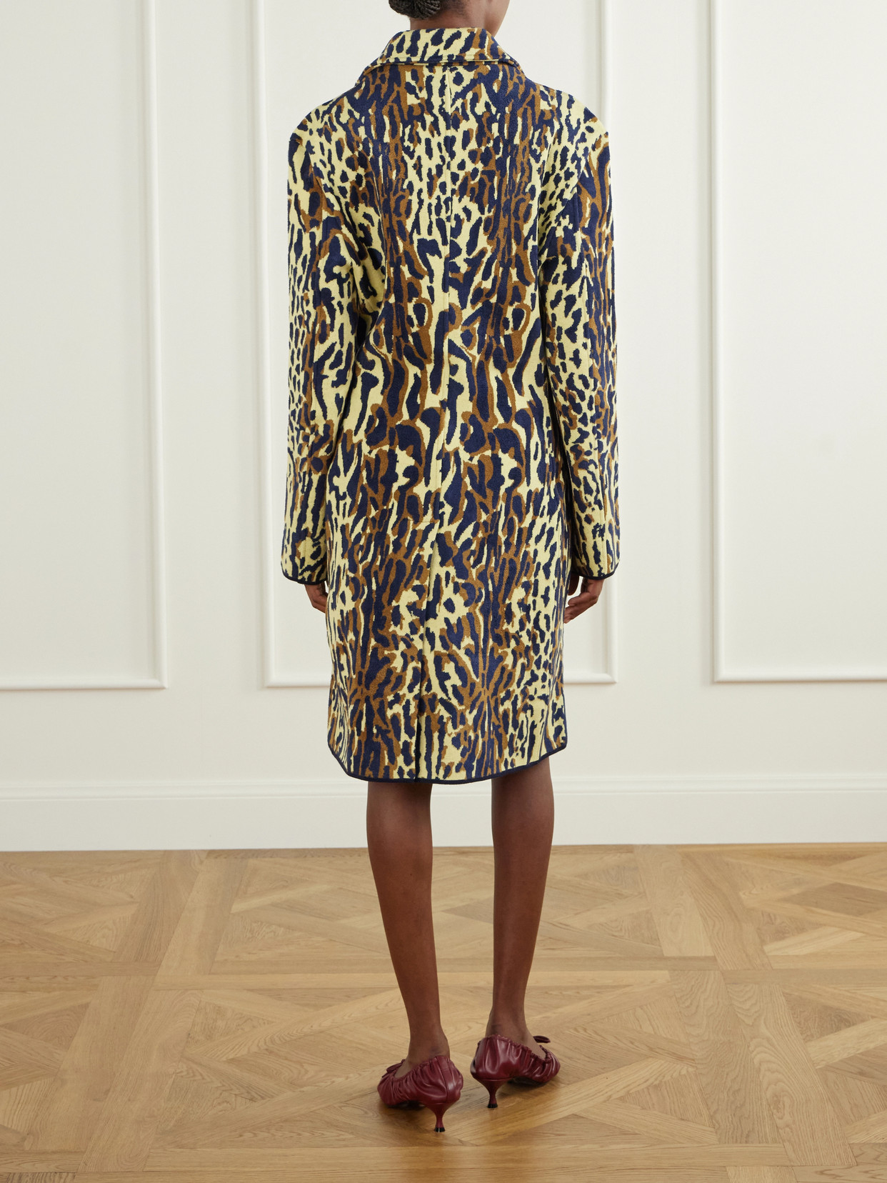 Leopard-Jacquard Virgin Coat