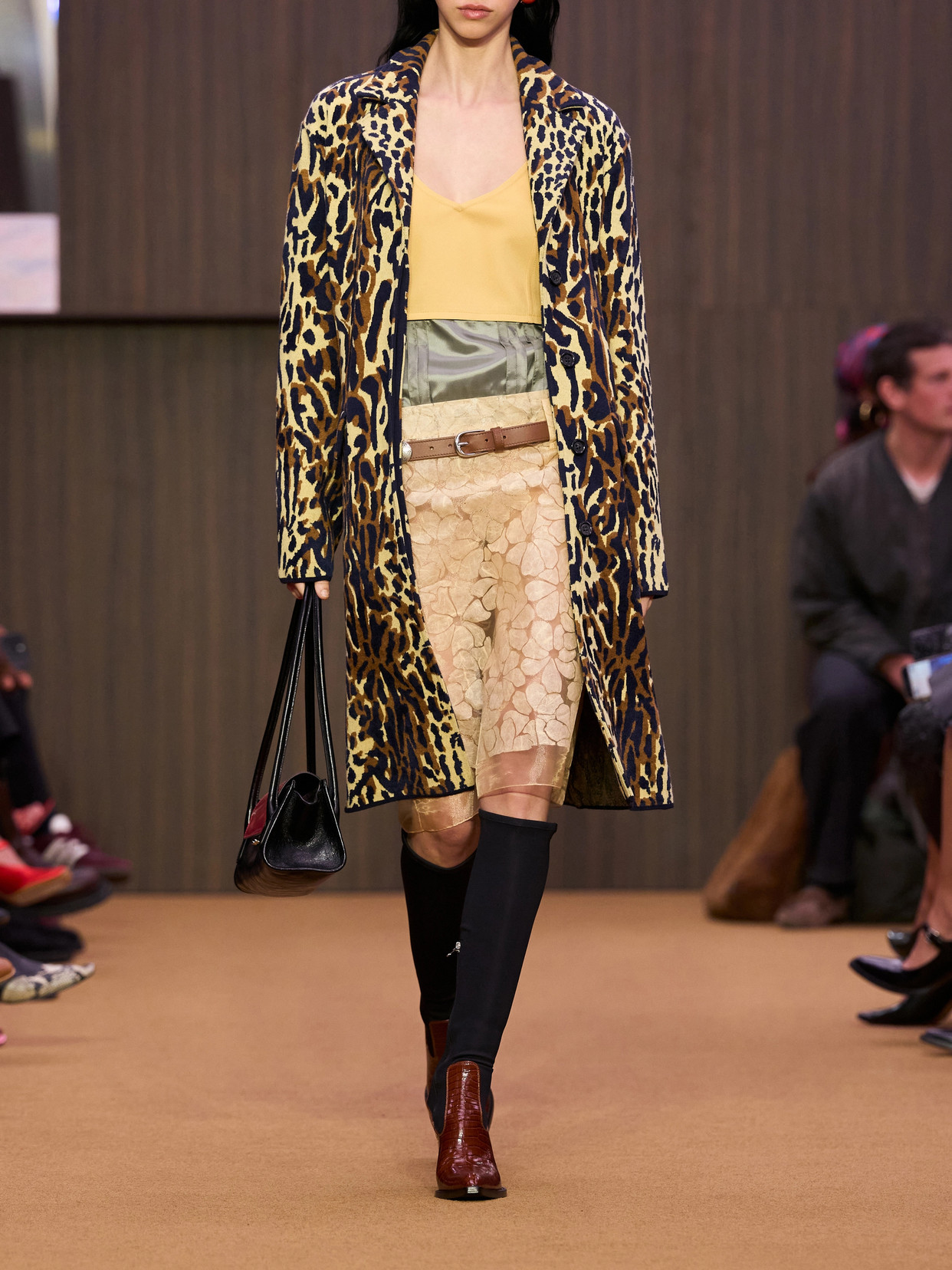 Leopard-Jacquard Virgin Coat