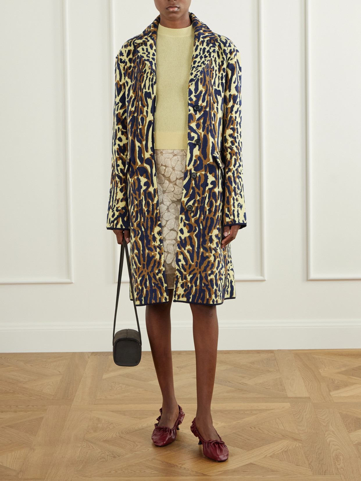 Leopard-Jacquard Virgin Coat
