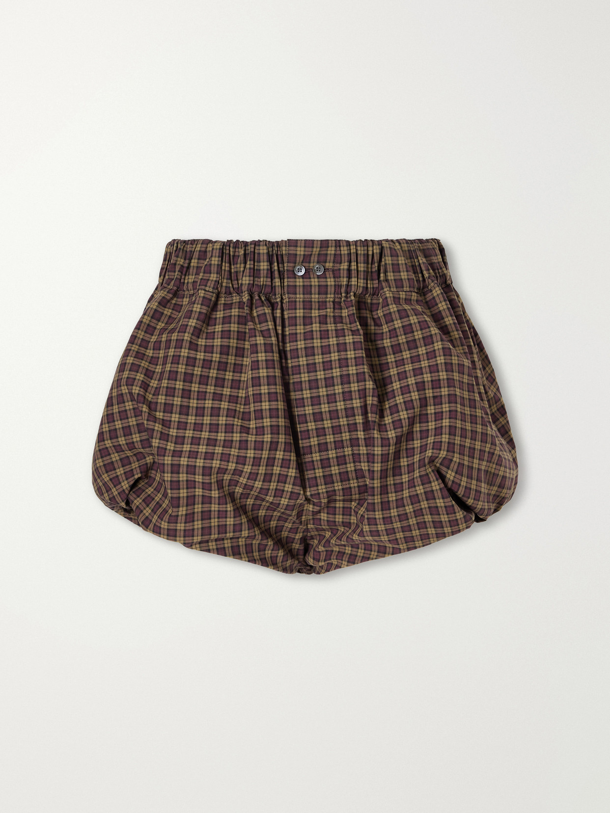 Marni Checked Cotton Shorts In Brown