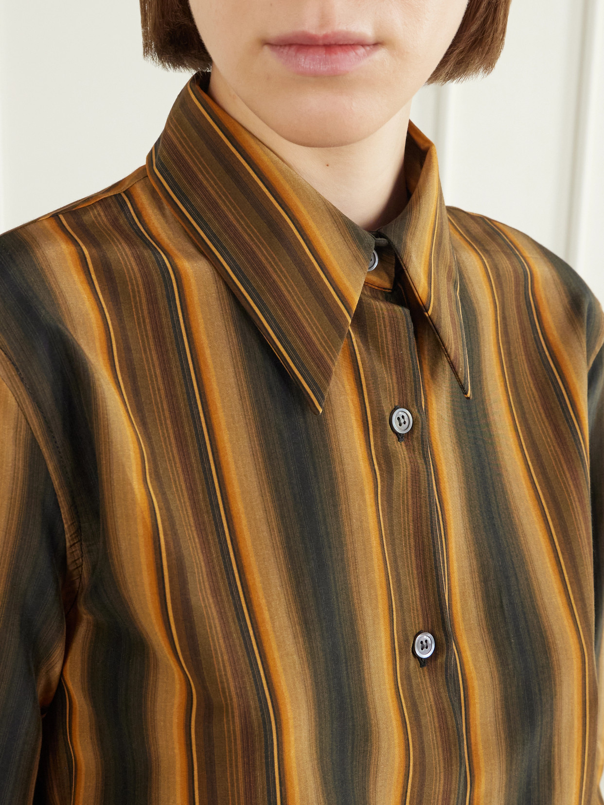 Striped Cotton And Silk-Blend Shirt