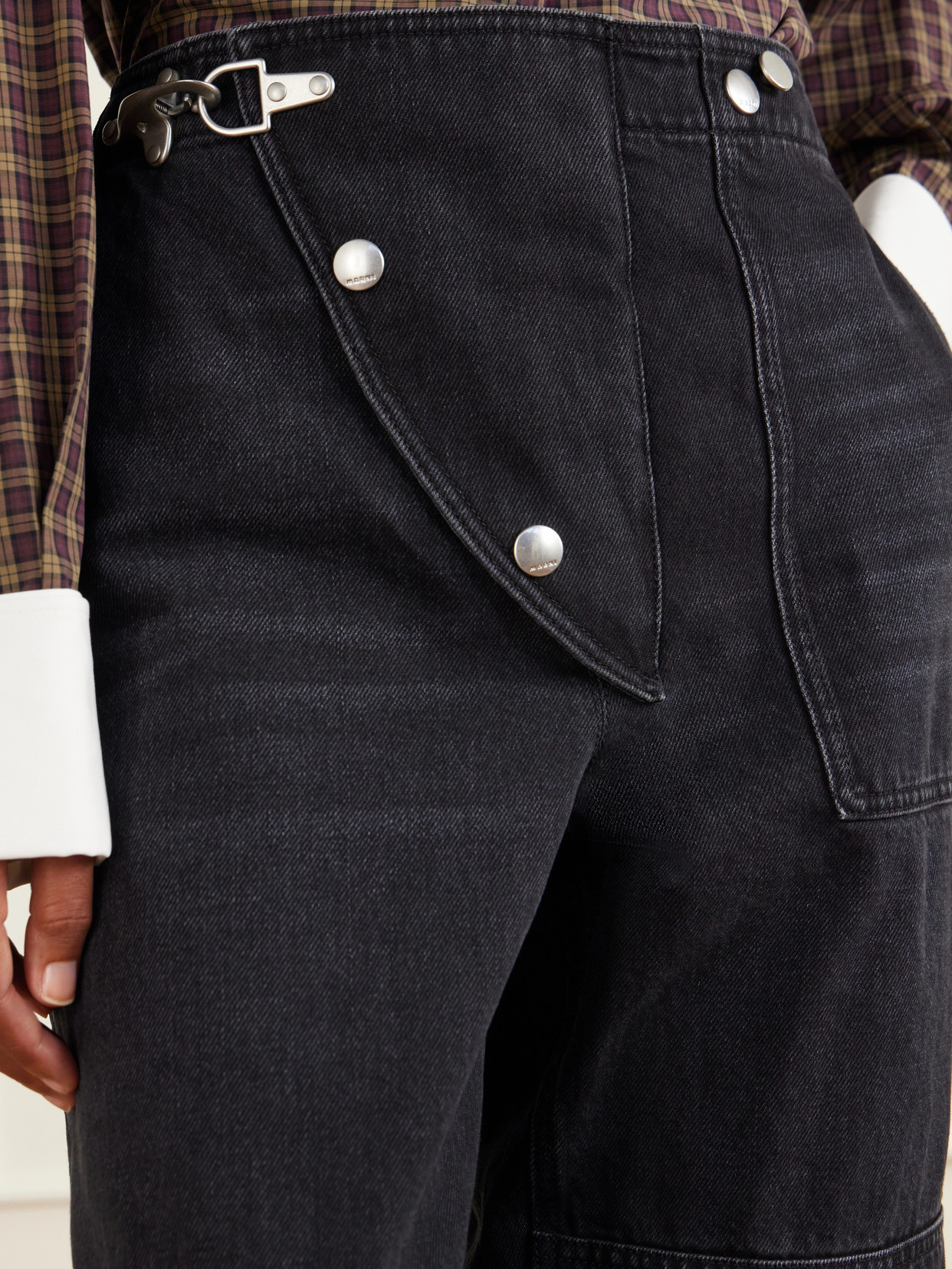 Carabiner-Hardware Asymmetric-Fly Wide- Leg