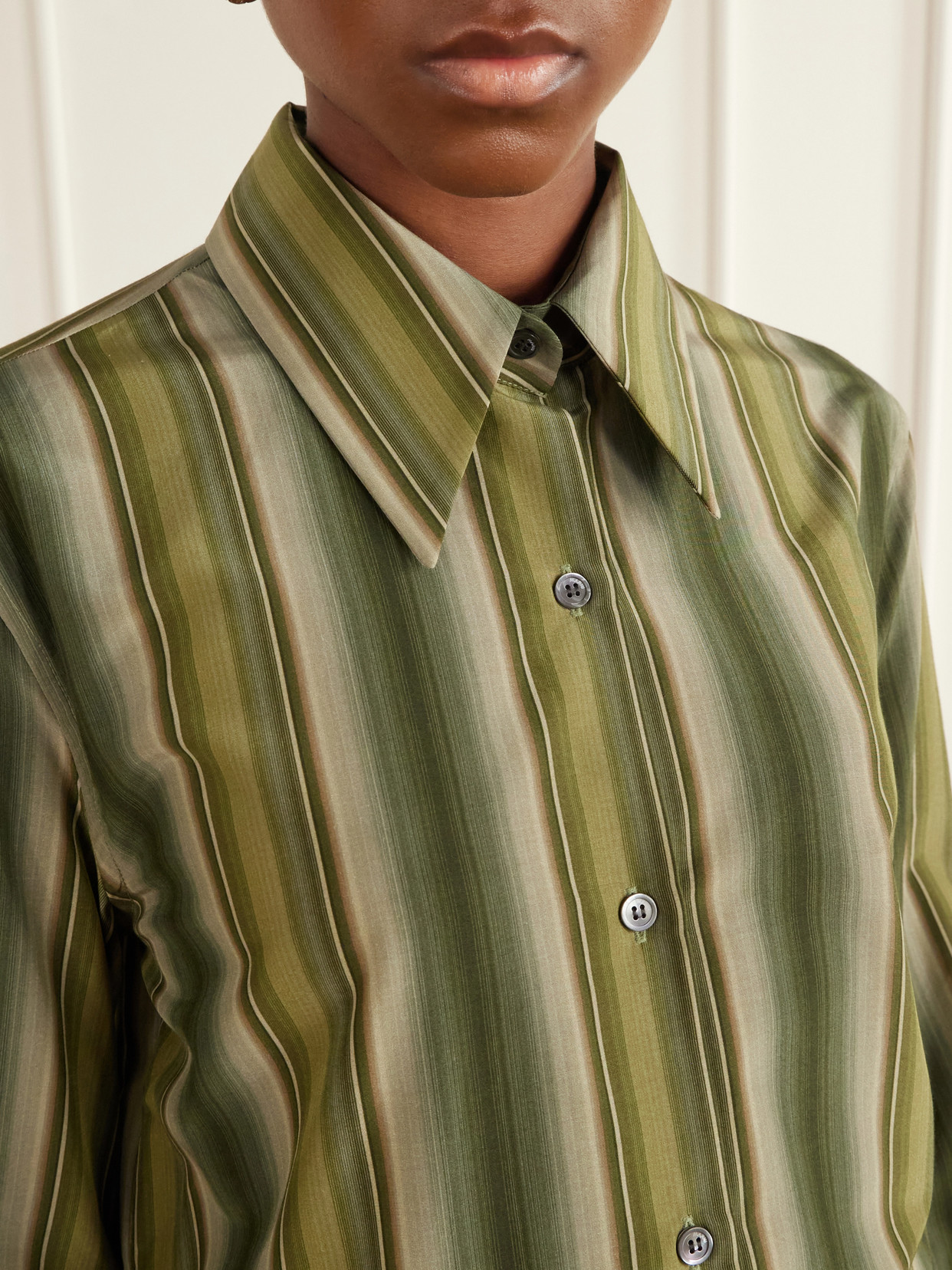 Striped Cotton And Silk-Blend Shirt
