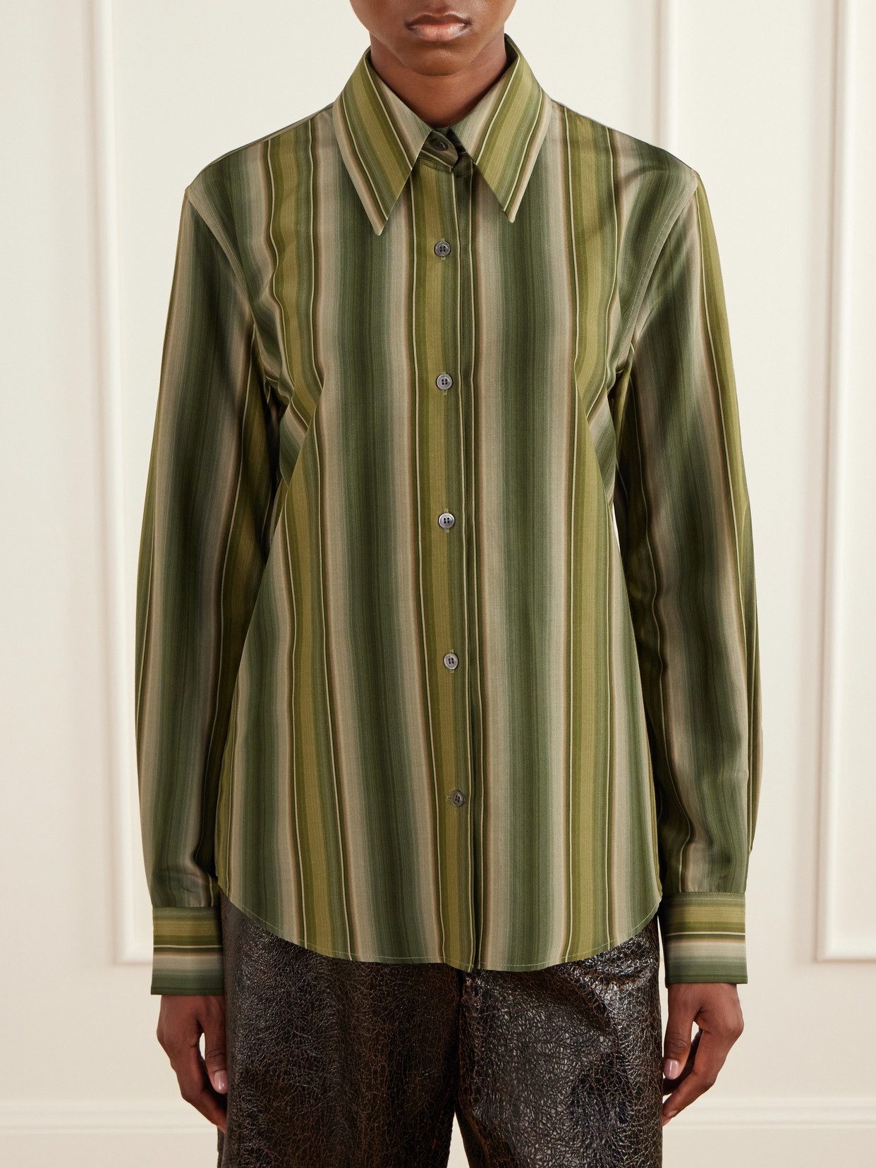 Striped Cotton And Silk-Blend Shirt