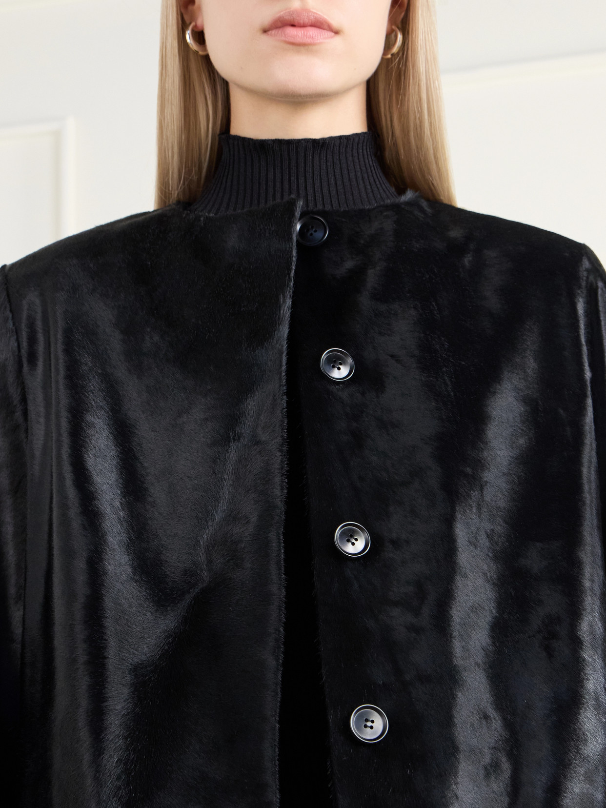 Gemma Collarless Paneled Coat