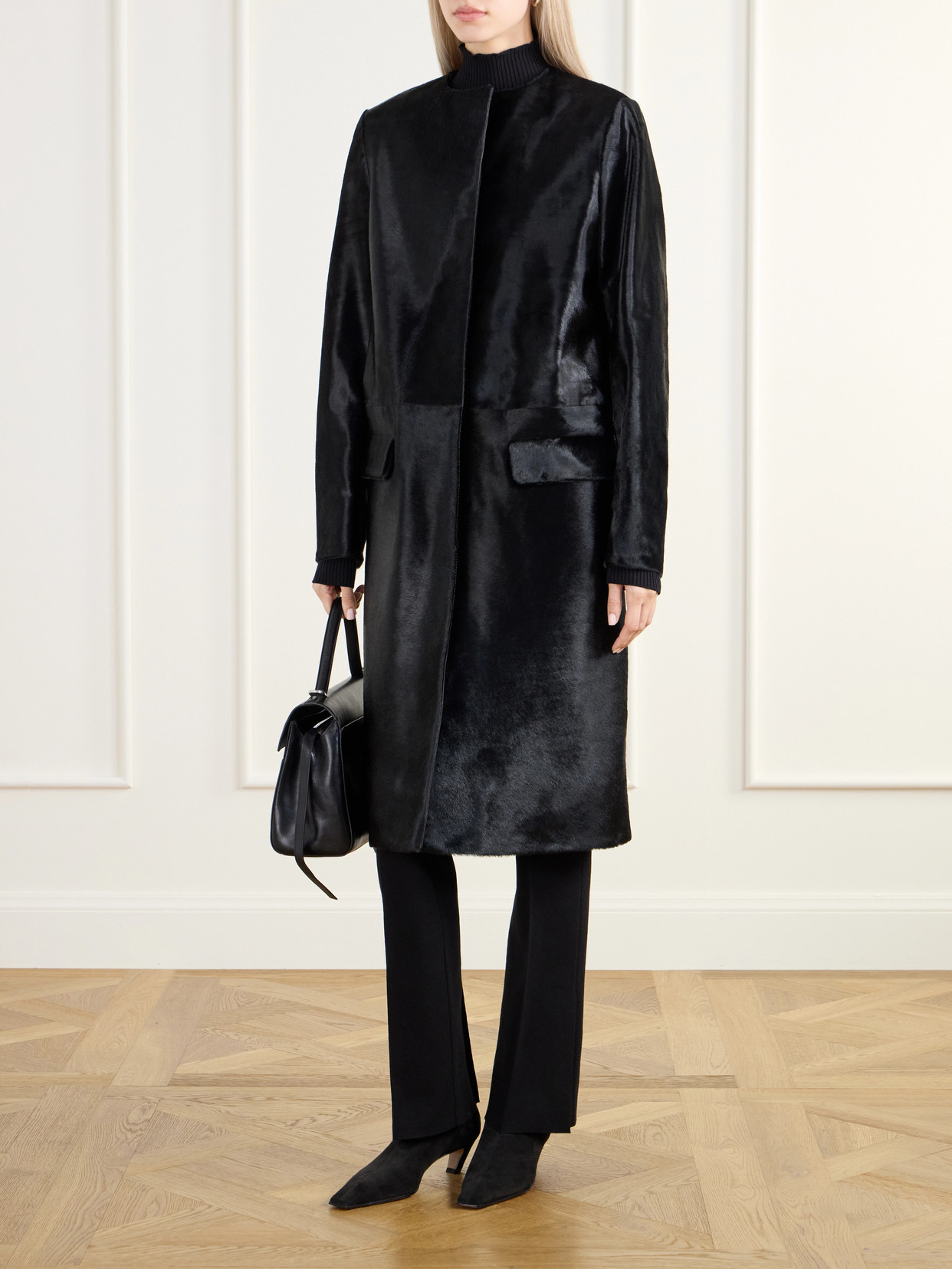 Gemma Collarless Paneled Coat