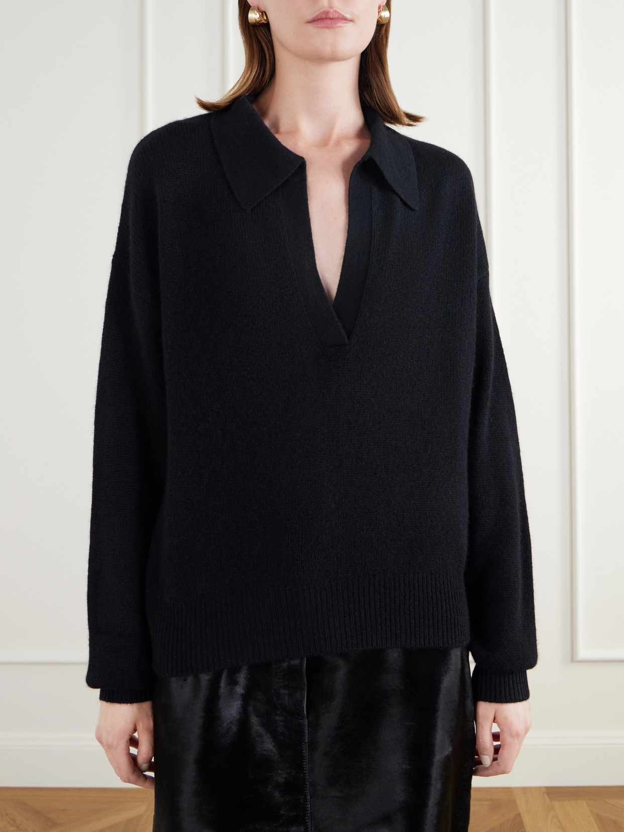 Kaia Cashmere Polo Sweater