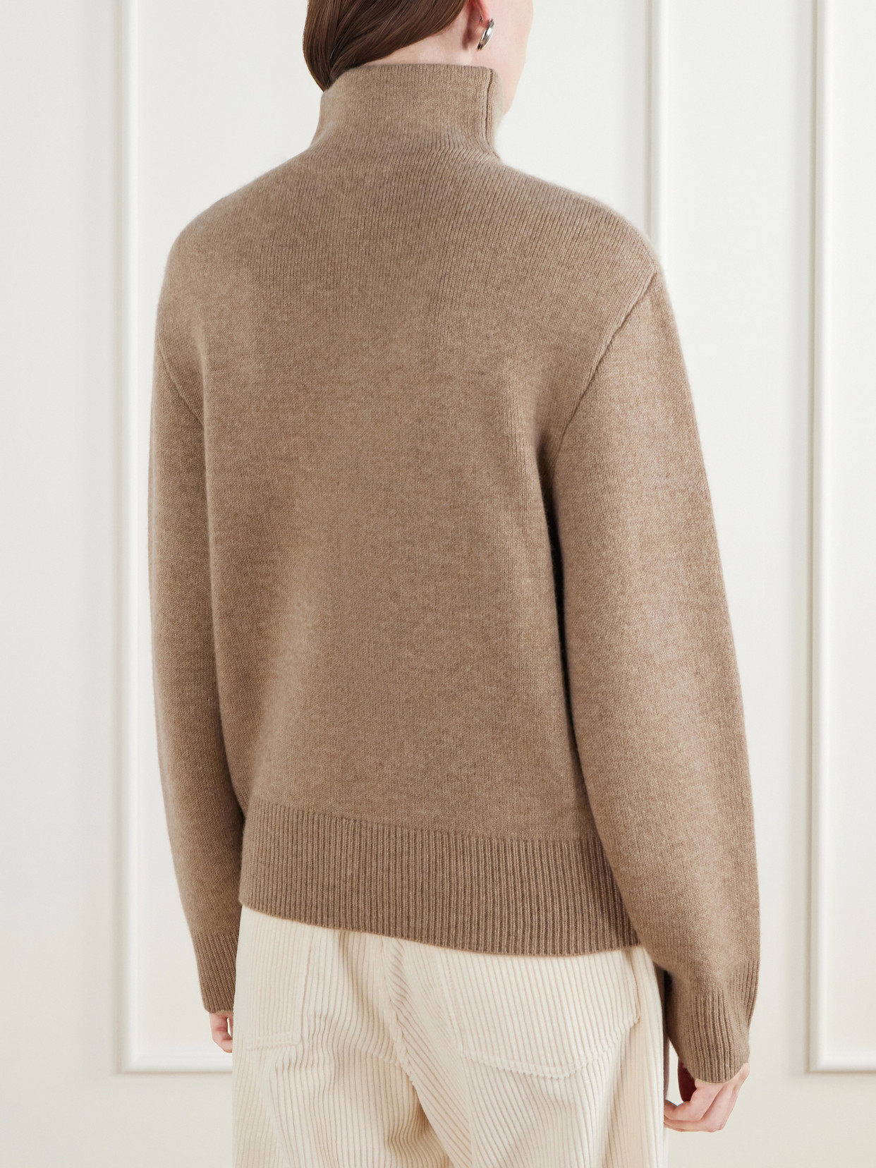 Dana Merino Wool And Cashmere-Blend Half-Zip Sweater