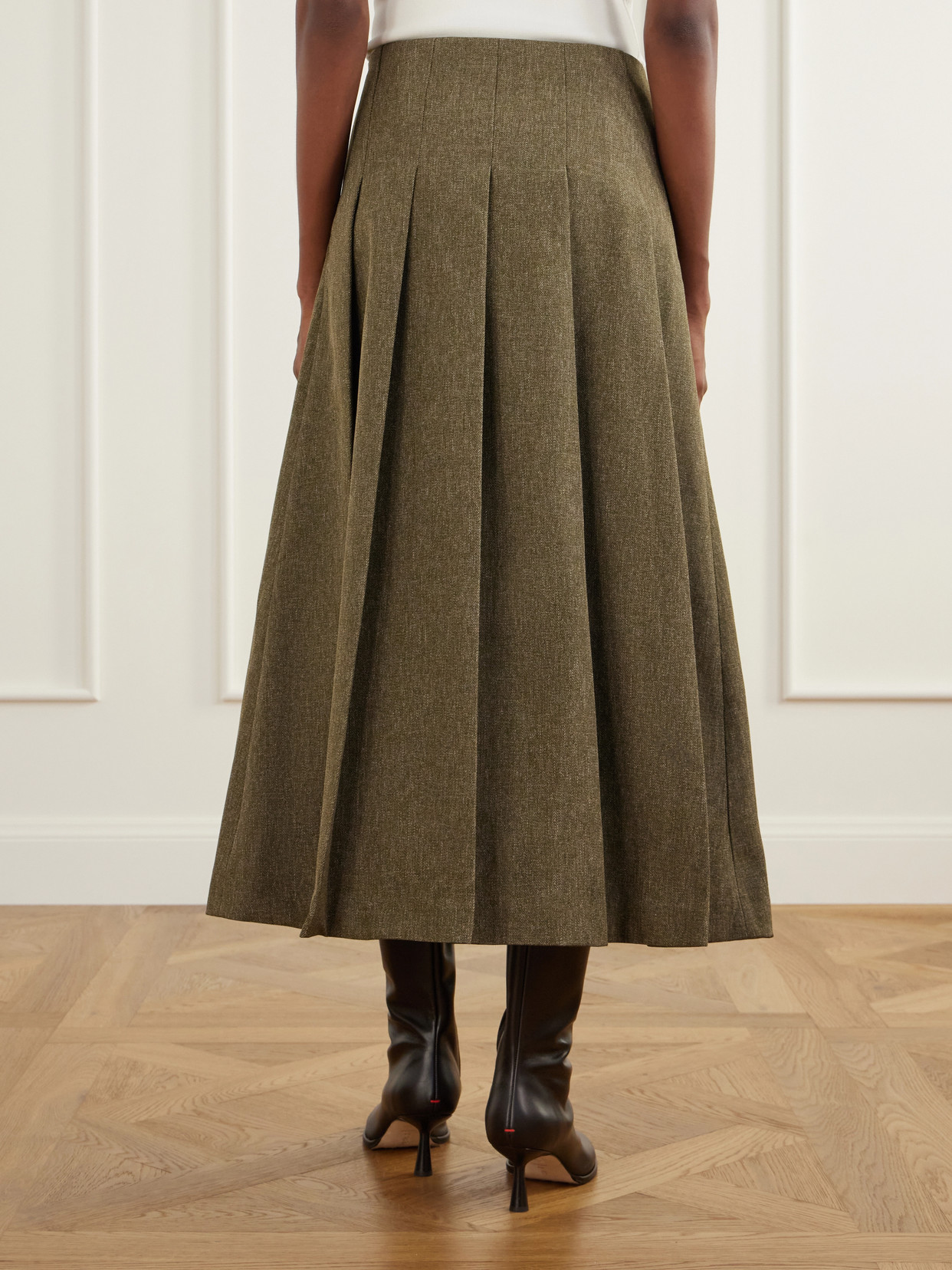 Róhe - Pleated Grain De Poudre Midi