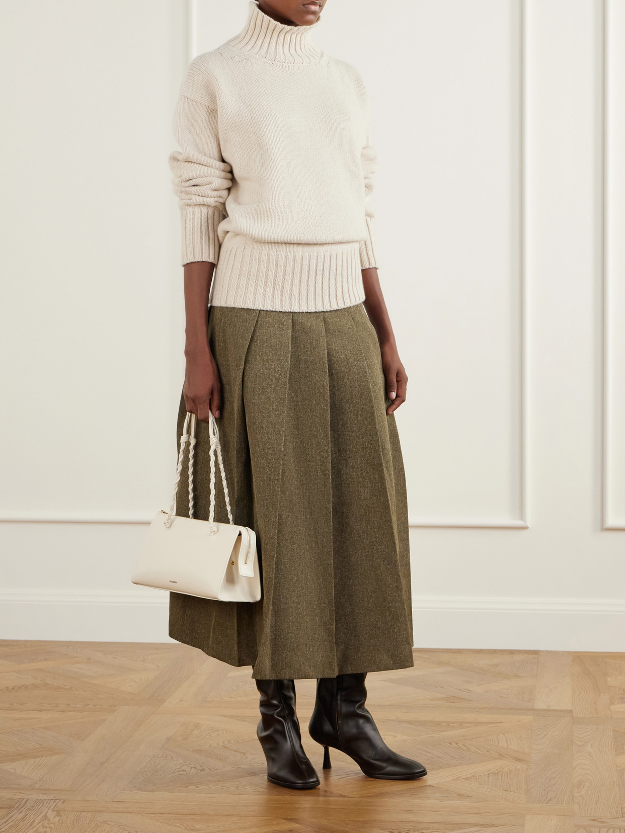 Róhe - Pleated Grain De Poudre Midi