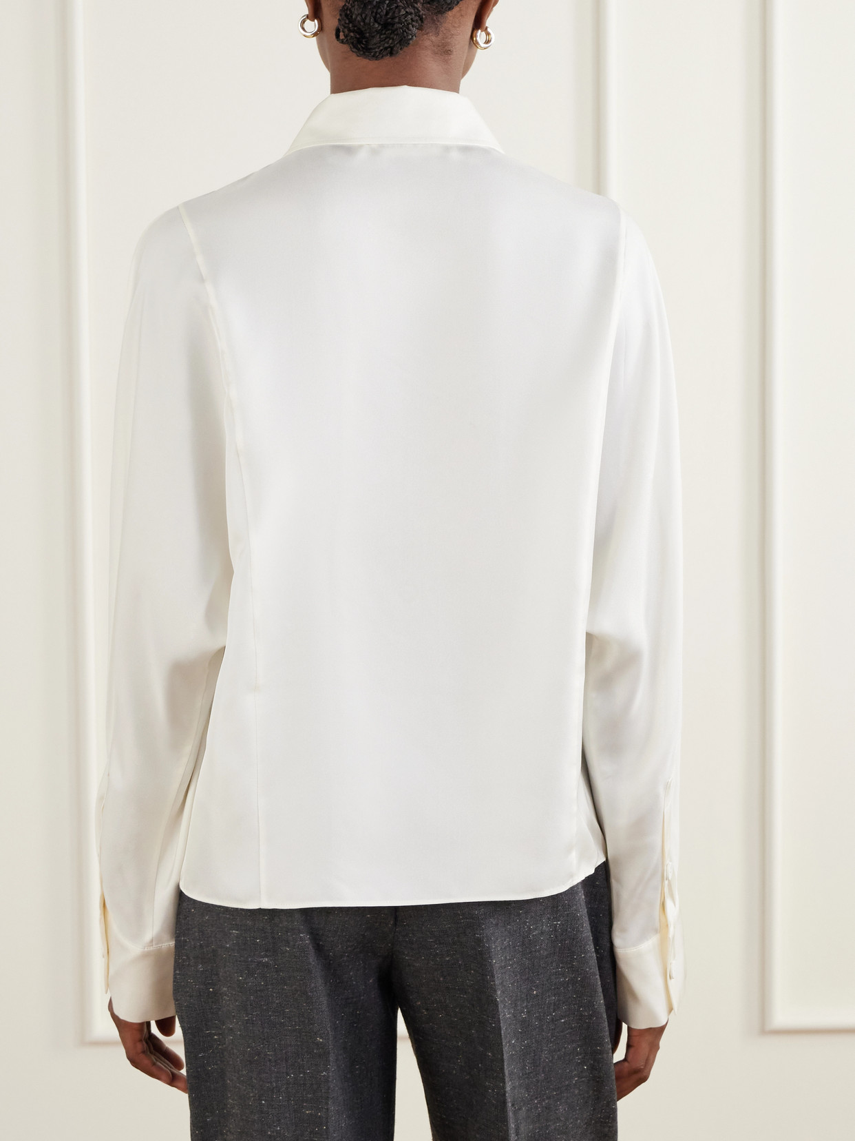 Róhe - Double-Breasted Silk-Satin Blouse