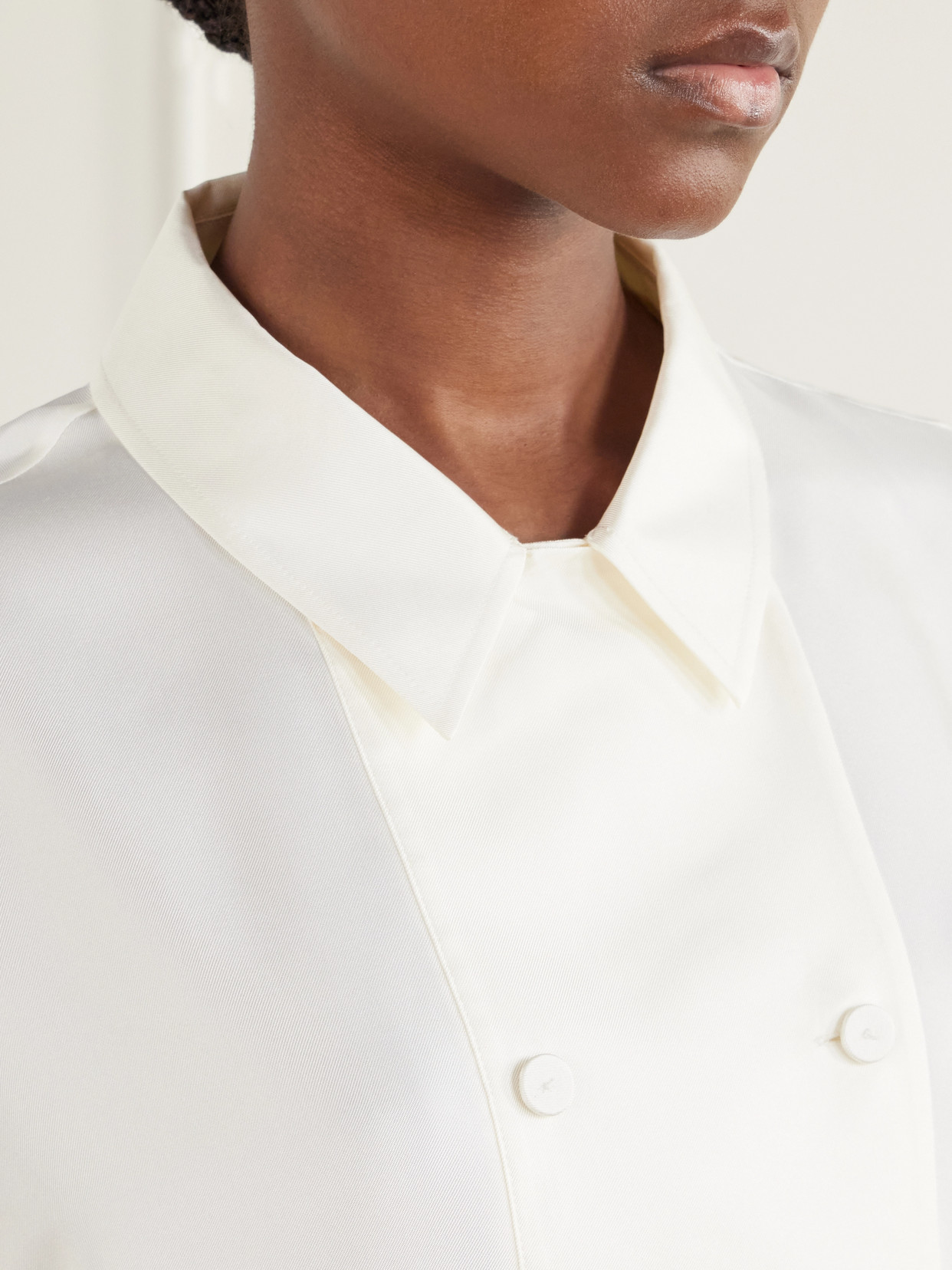 Róhe - Double-Breasted Silk-Satin Blouse
