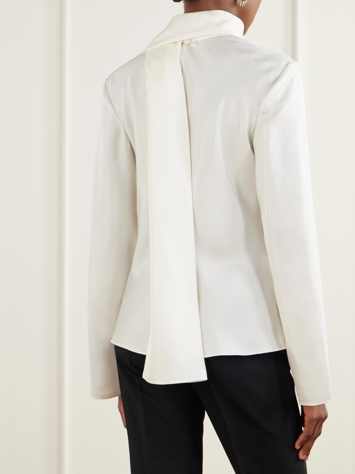 Róhe - Tie-Detailed Silk-Satin Blouse
