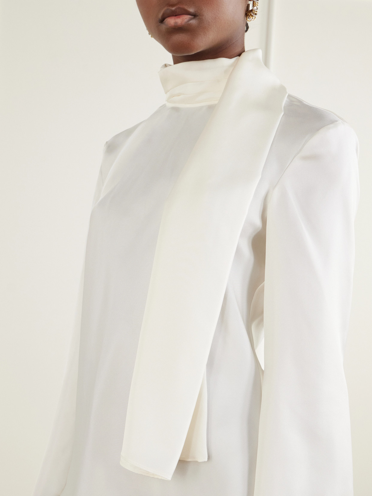 Róhe - Tie-Detailed Silk-Satin Blouse