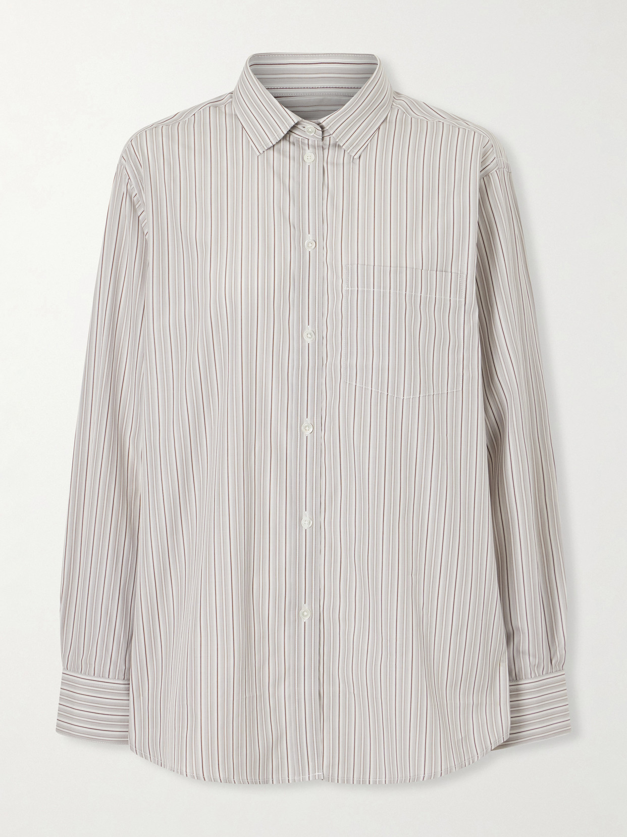 Rohe Striped Cotton-poplin Shirt In Gray