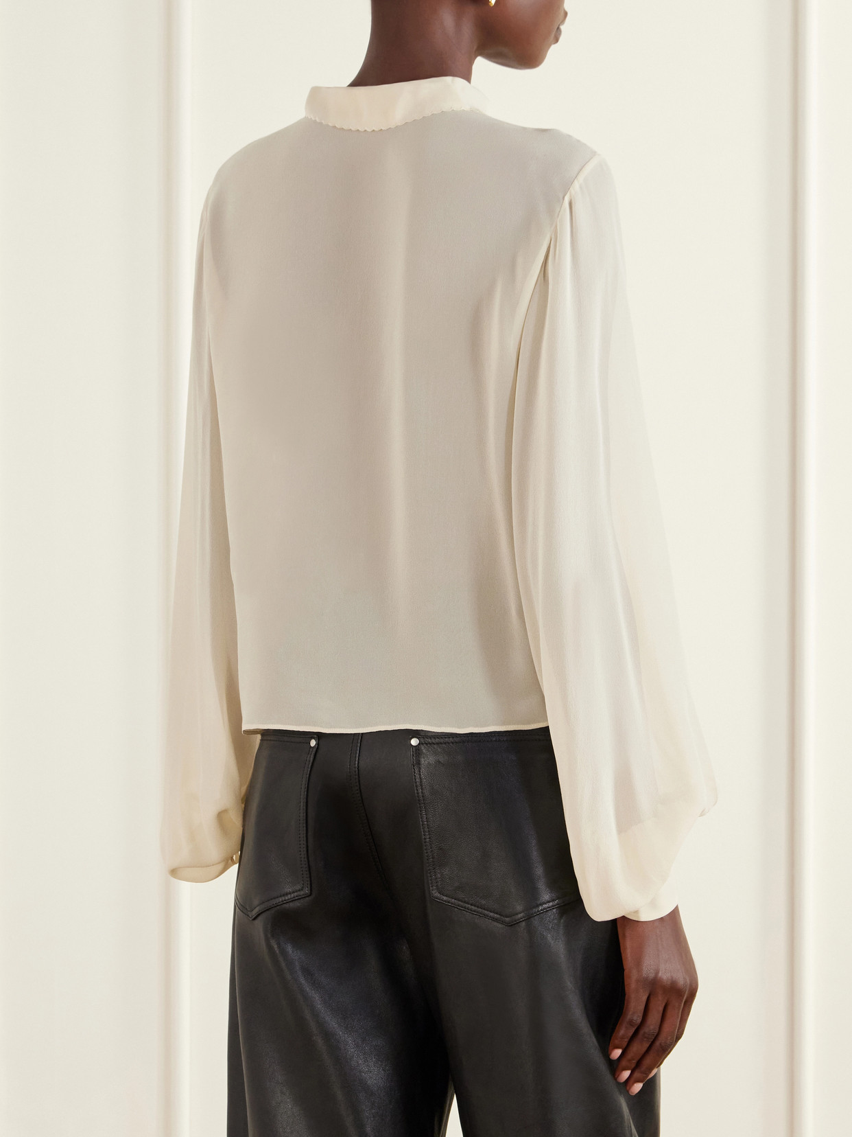 Róhe - Romantic Pintucked Silk-Crepe De Chine Blouse