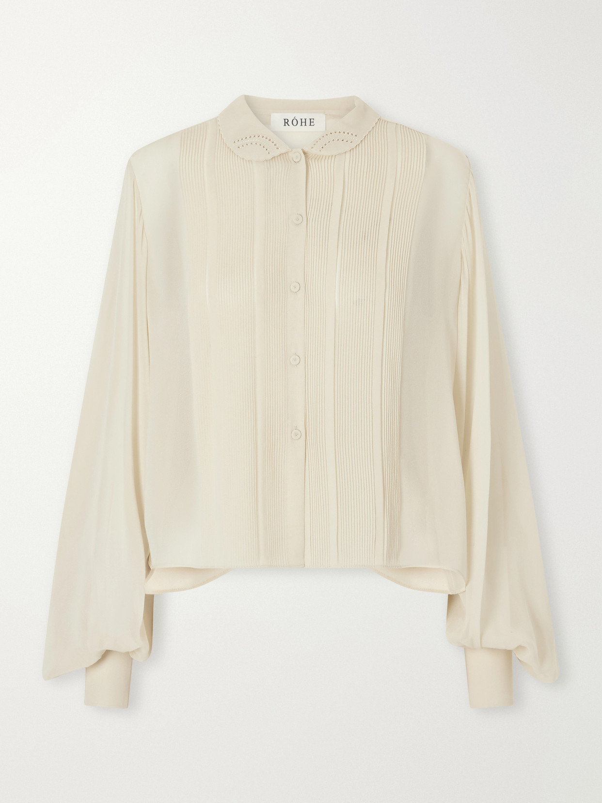 Róhe - Romantic Pintucked Silk-Crepe De Chine Blouse