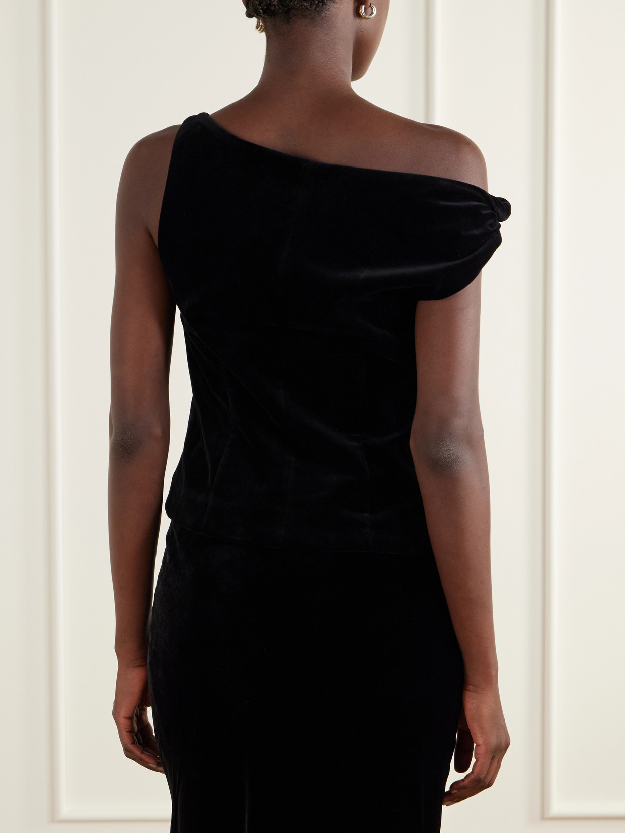 Róhe - Draped Cotton-Velvet Top