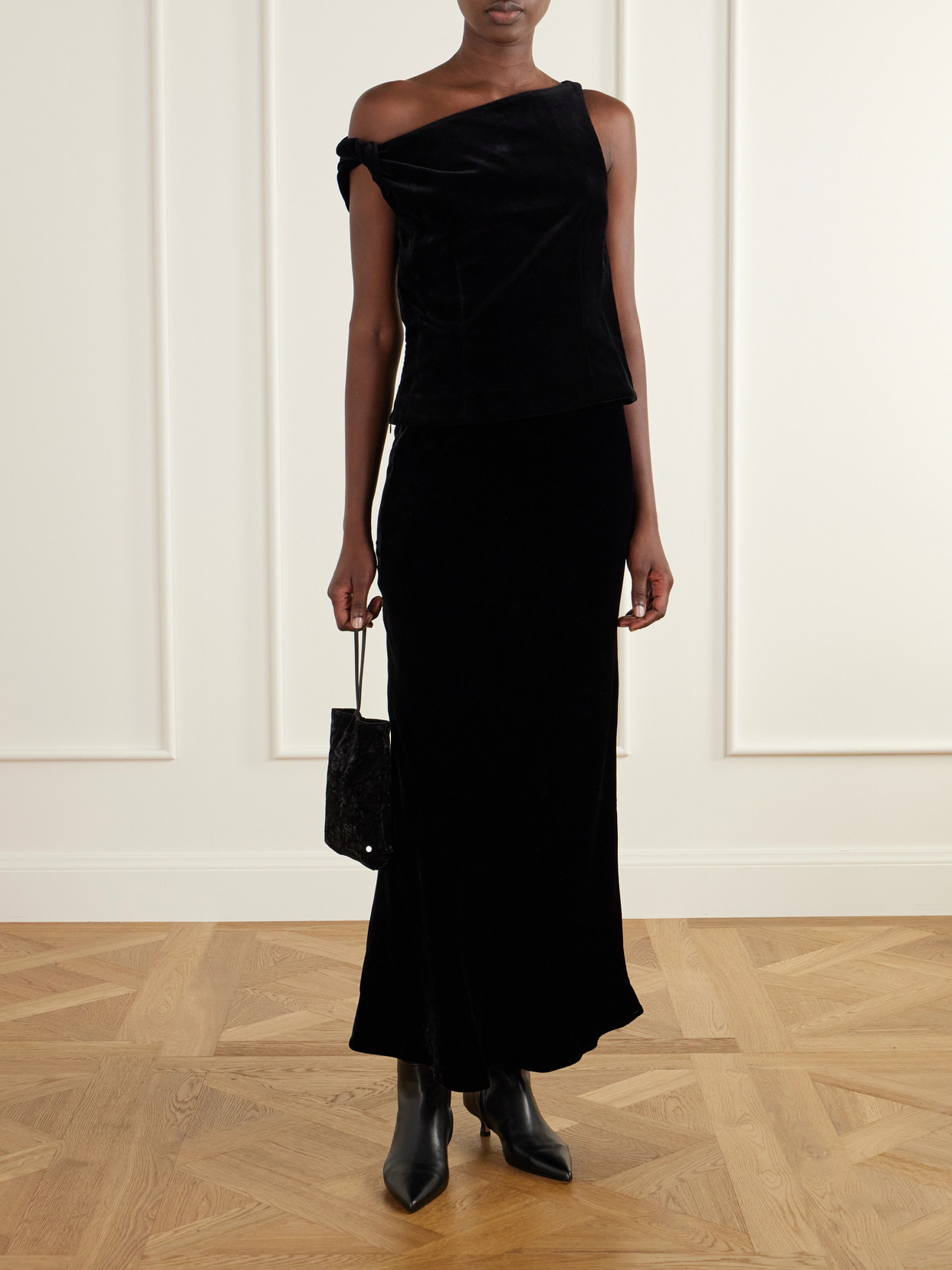 Róhe - Draped Cotton-Velvet Top