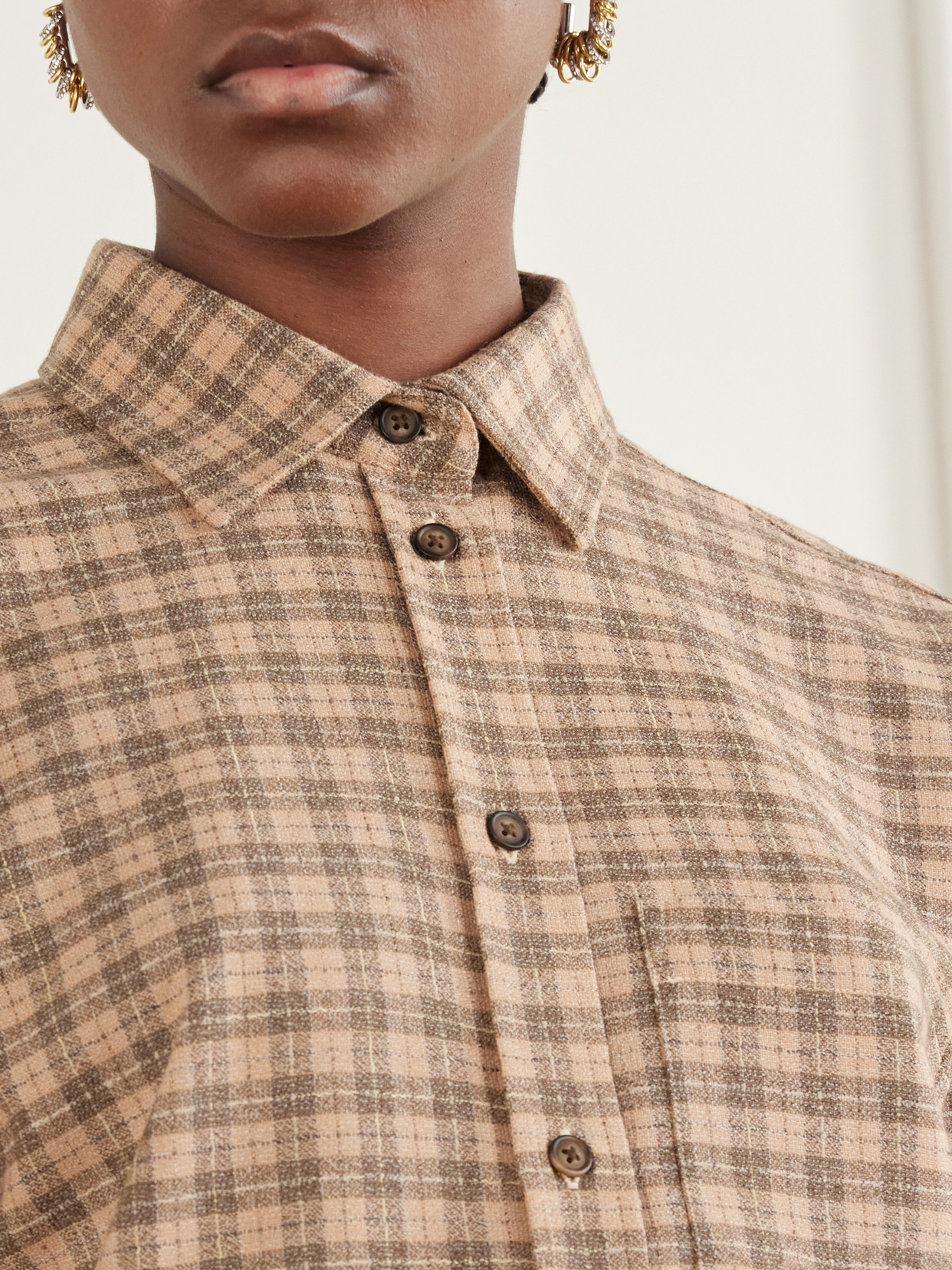 Róhe - Checked Wool-Blend Shirt