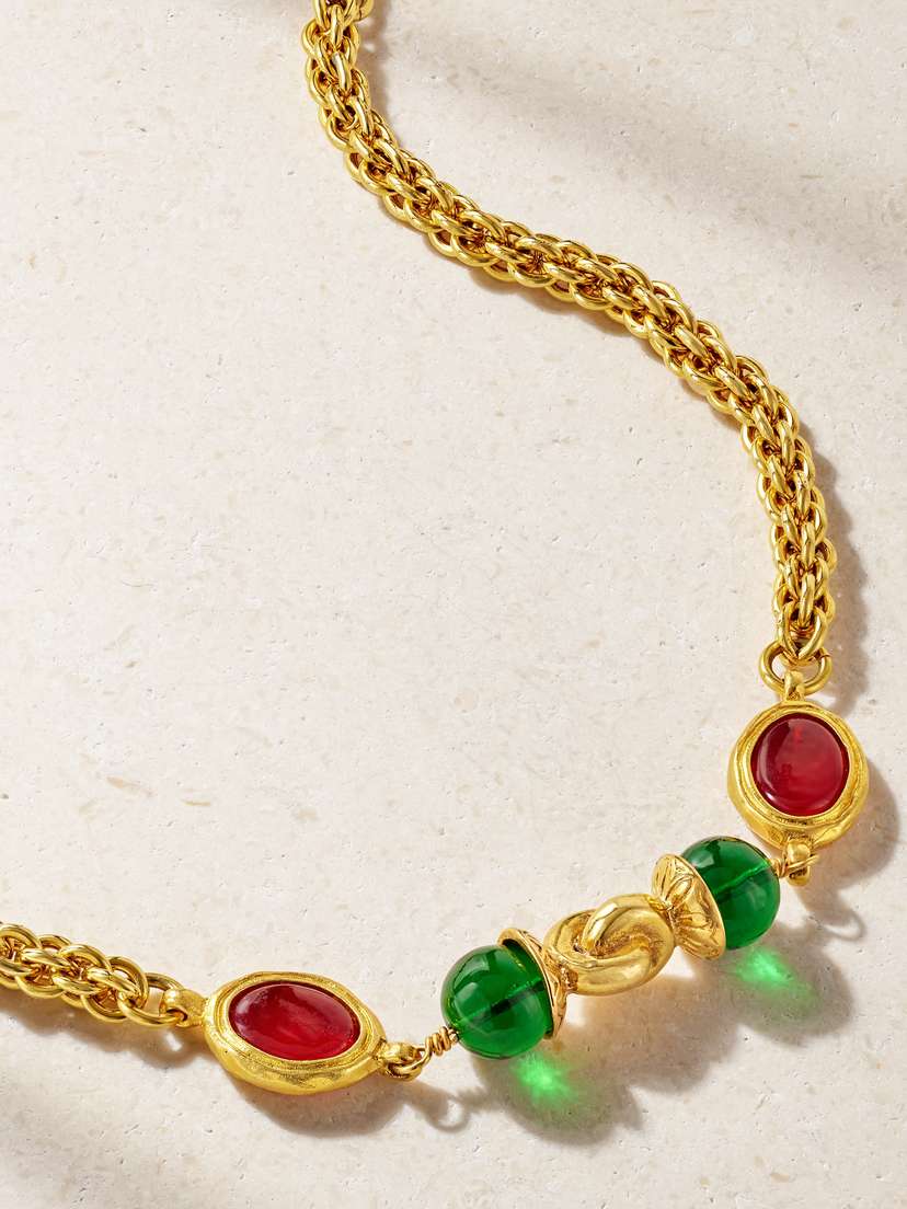Susan Caplan Vintage + Chanel Vintage 1980 Gold-plated Gripoix Crystal Necklace | Thumbnail 4 Susan Caplan Vintage + Chanel Vintage 1980 Gold-plated Gripoix Crystal Necklace | Thumbnail 4