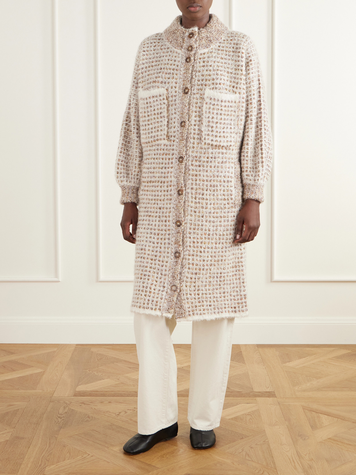 Mohair, Wool And Cotton-Blend Coat