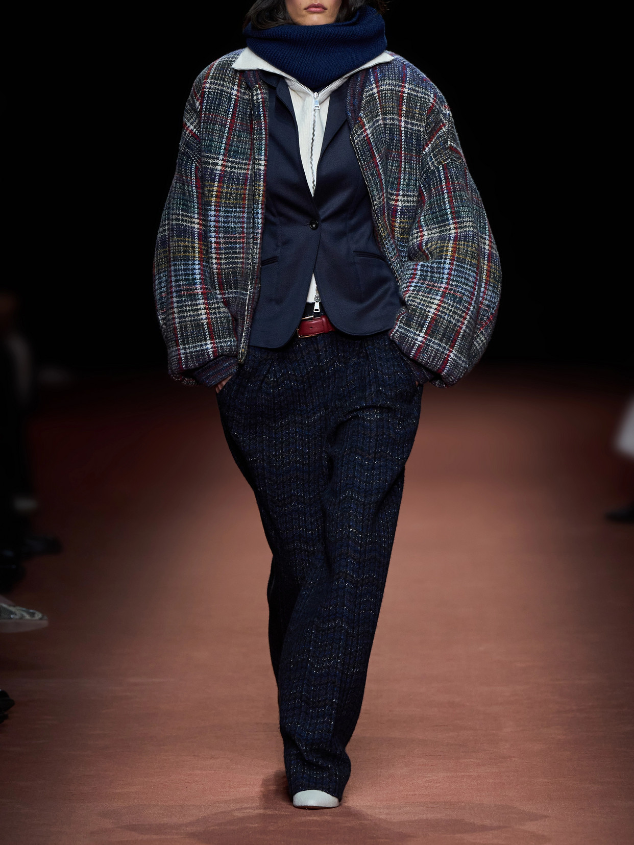 Checked Wool-Caperdoni Padded Bomber Jacket